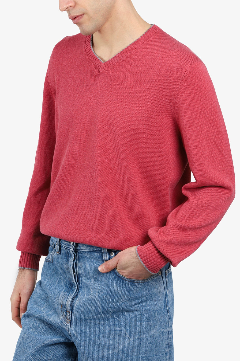 Brunello Cucinelli Red Cotton Sweater Size 54