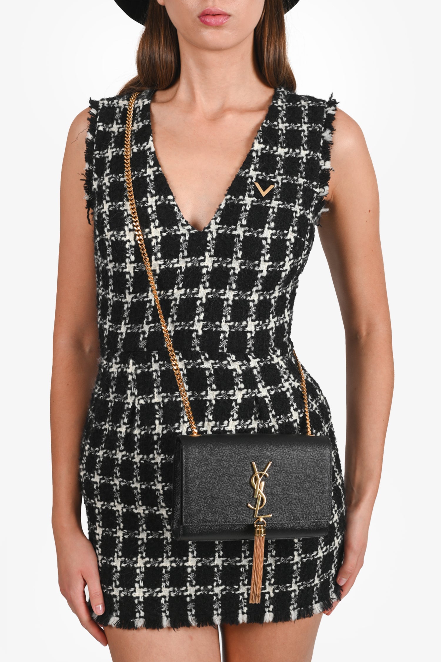 Saint Laurent Black Leather Kate Tassle Small Crossbody