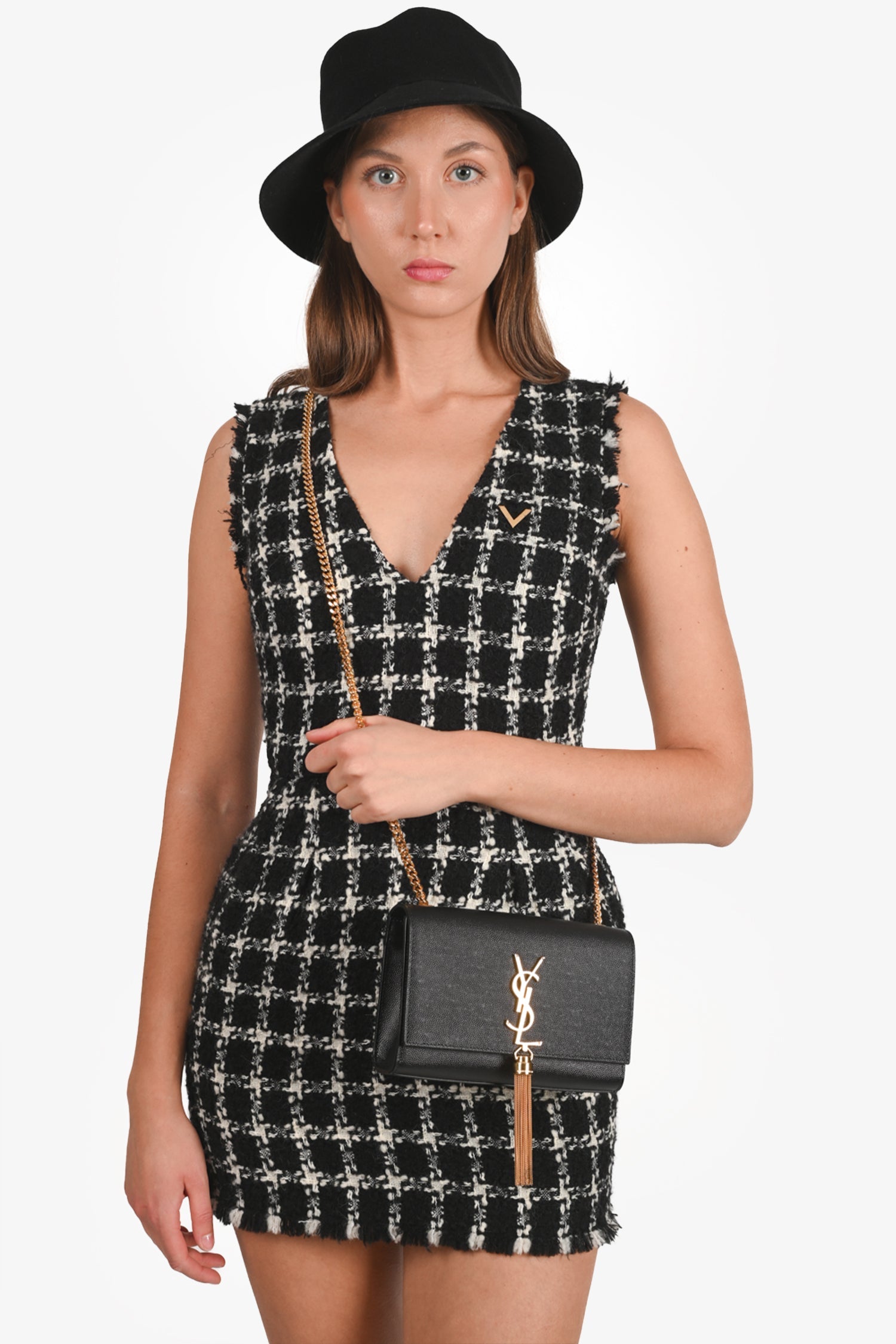 Saint Laurent Black Leather Kate Tassle Small Crossbody