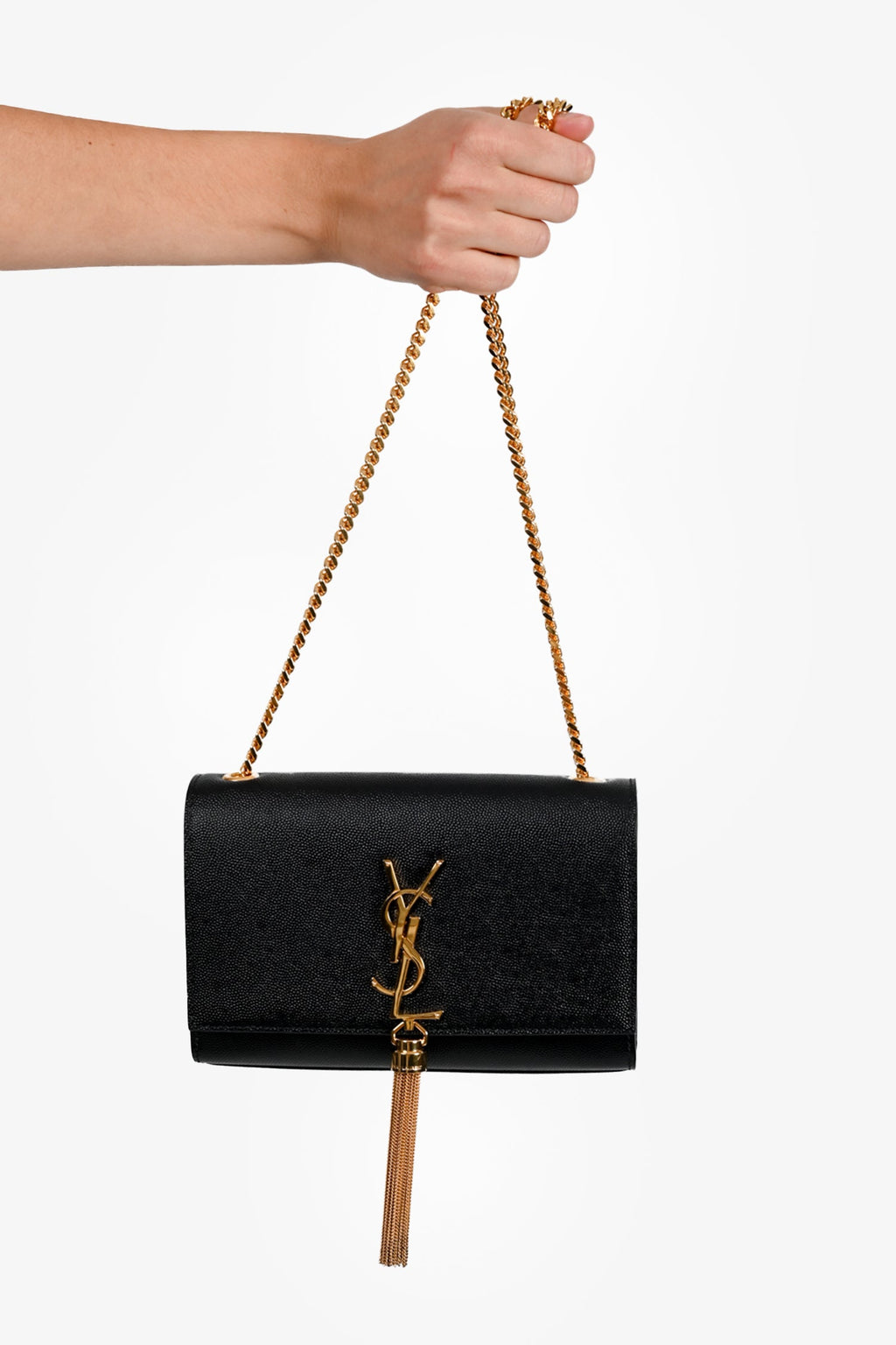 Saint Laurent Black Leather Kate Tassle Small Crossbody
