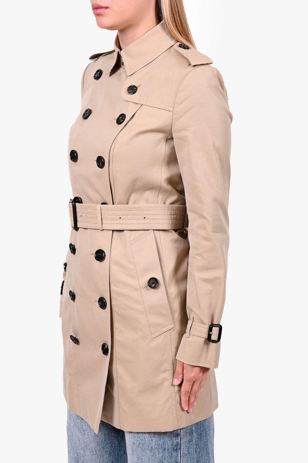 Burberry London Beige 'Sandringham' Trench Coat with Belt Size 4