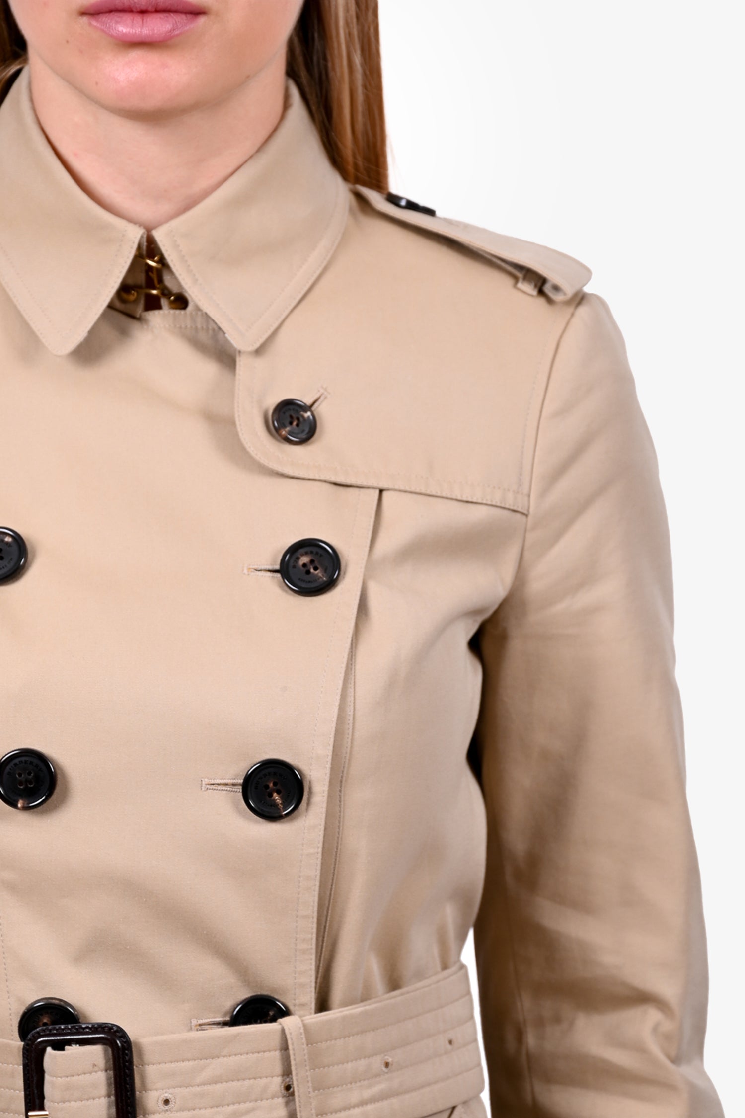 Burberry London Beige 'Sandringham' Trench Coat with Belt Size 4