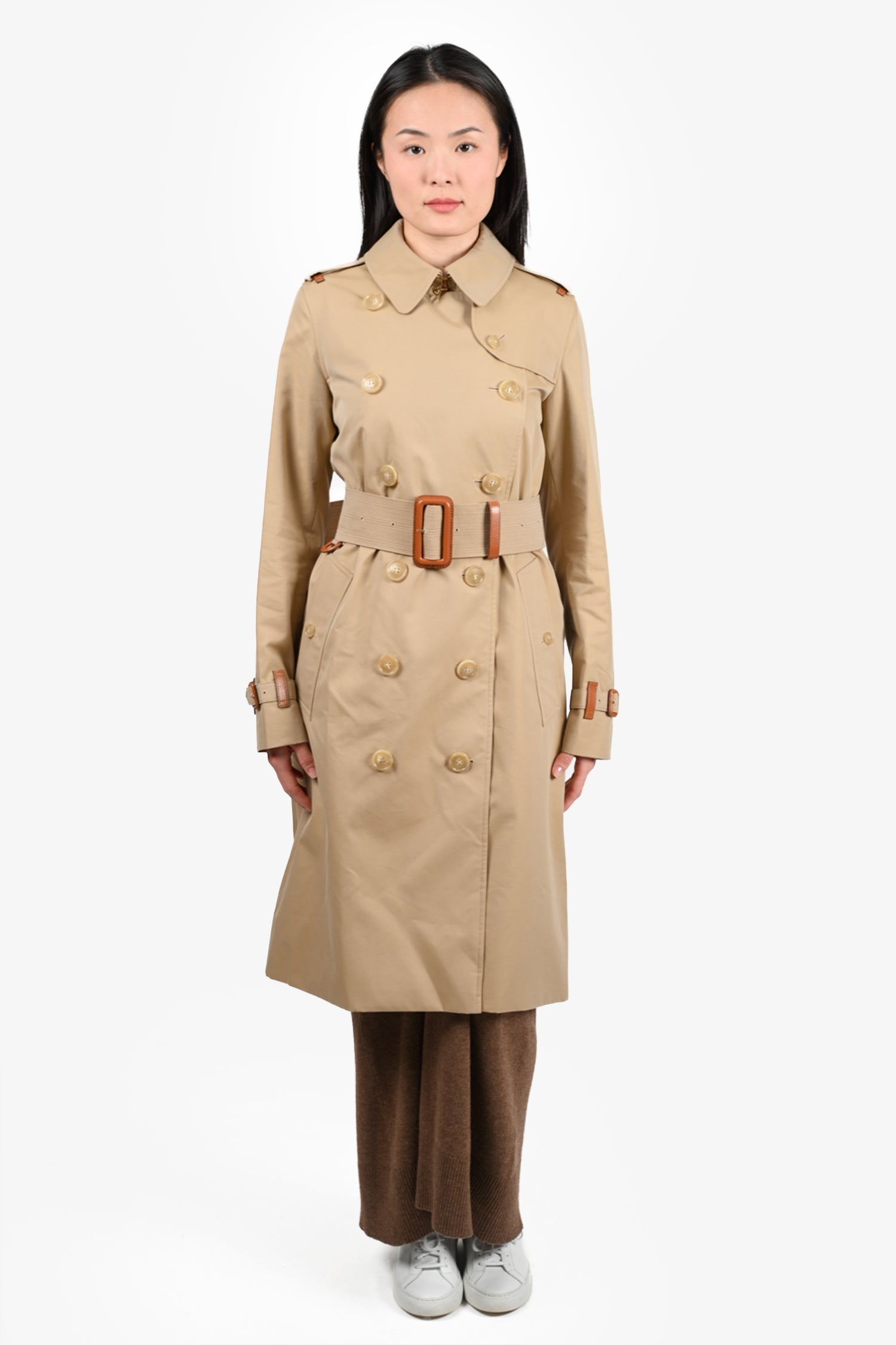 Burberry Tan Double Breasted Trench Coat Size 4