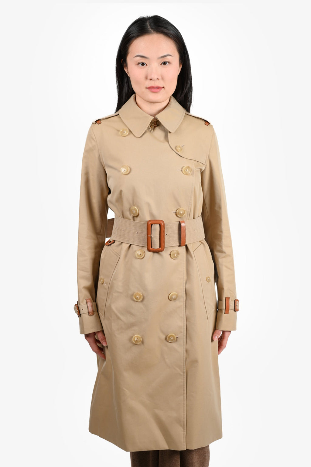Burberry Tan Double Breasted Trench Coat Size 4