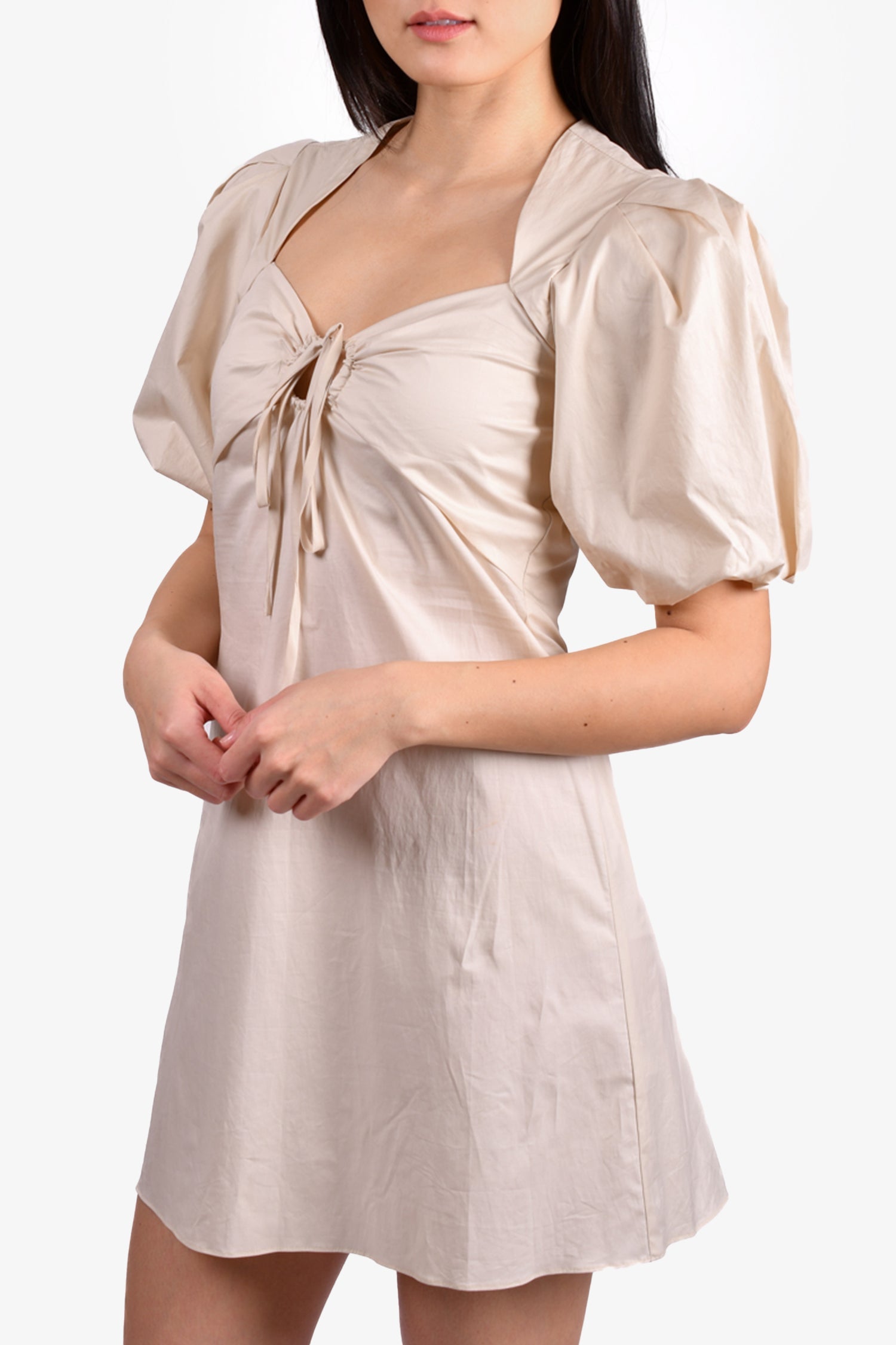 Frame Cream Cotton Puff Sleeve Mini Dress Size XS