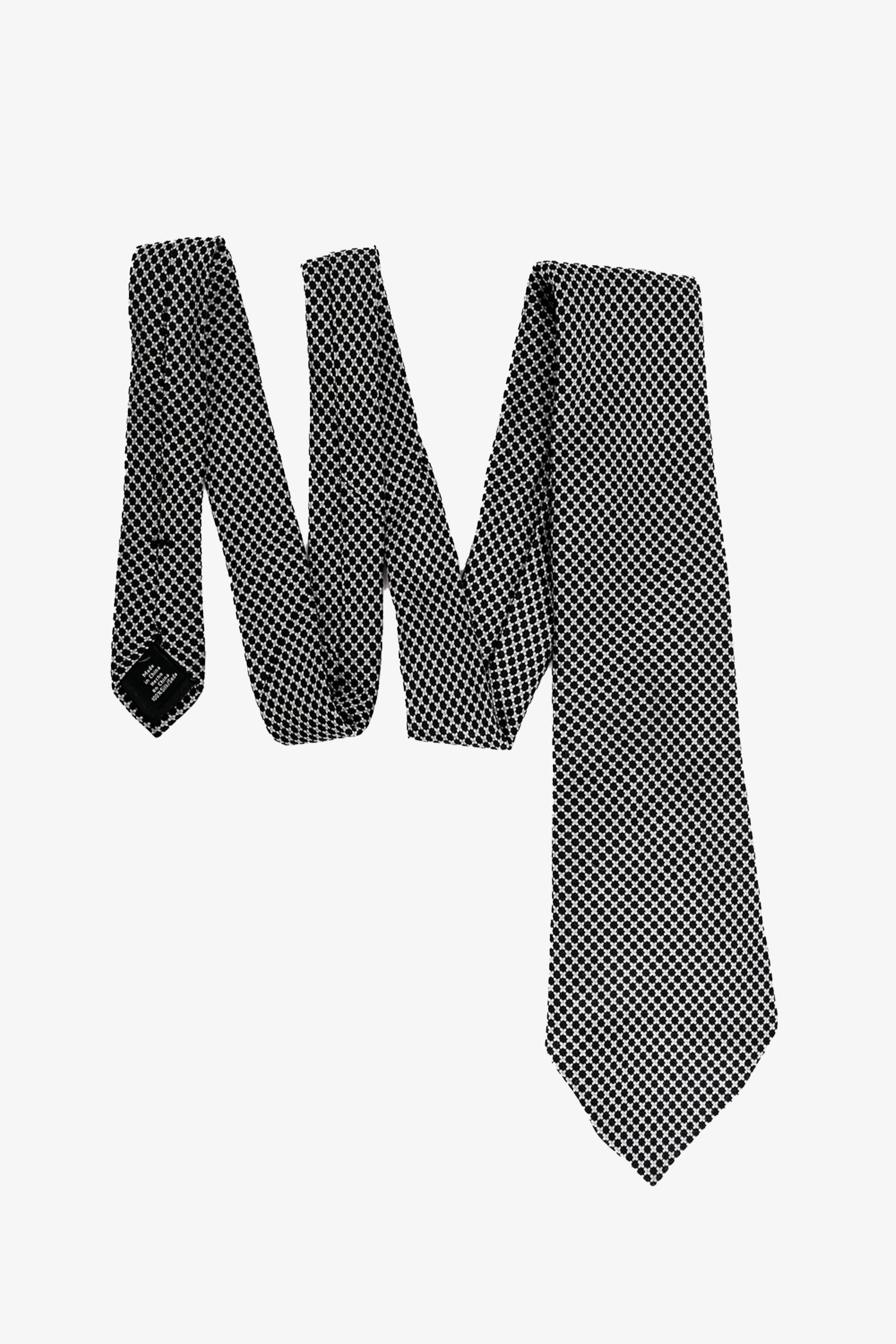 Tom Ford Black/White Printed Silk Tie
