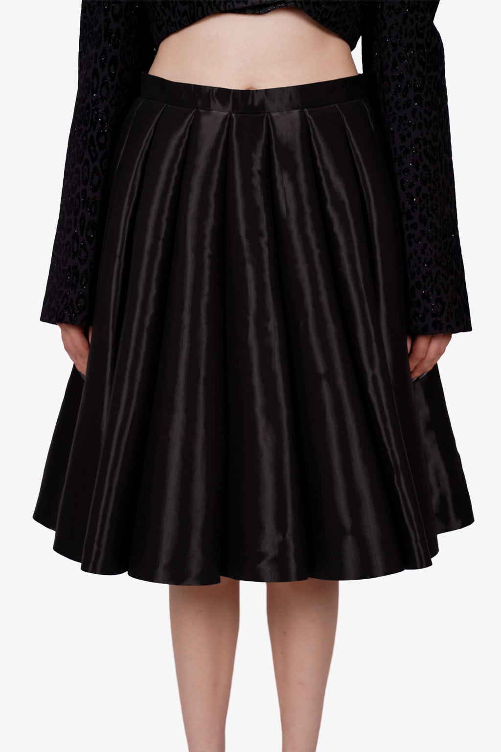 Comme des Garcons Shiny Black Pleated Skirt Size M