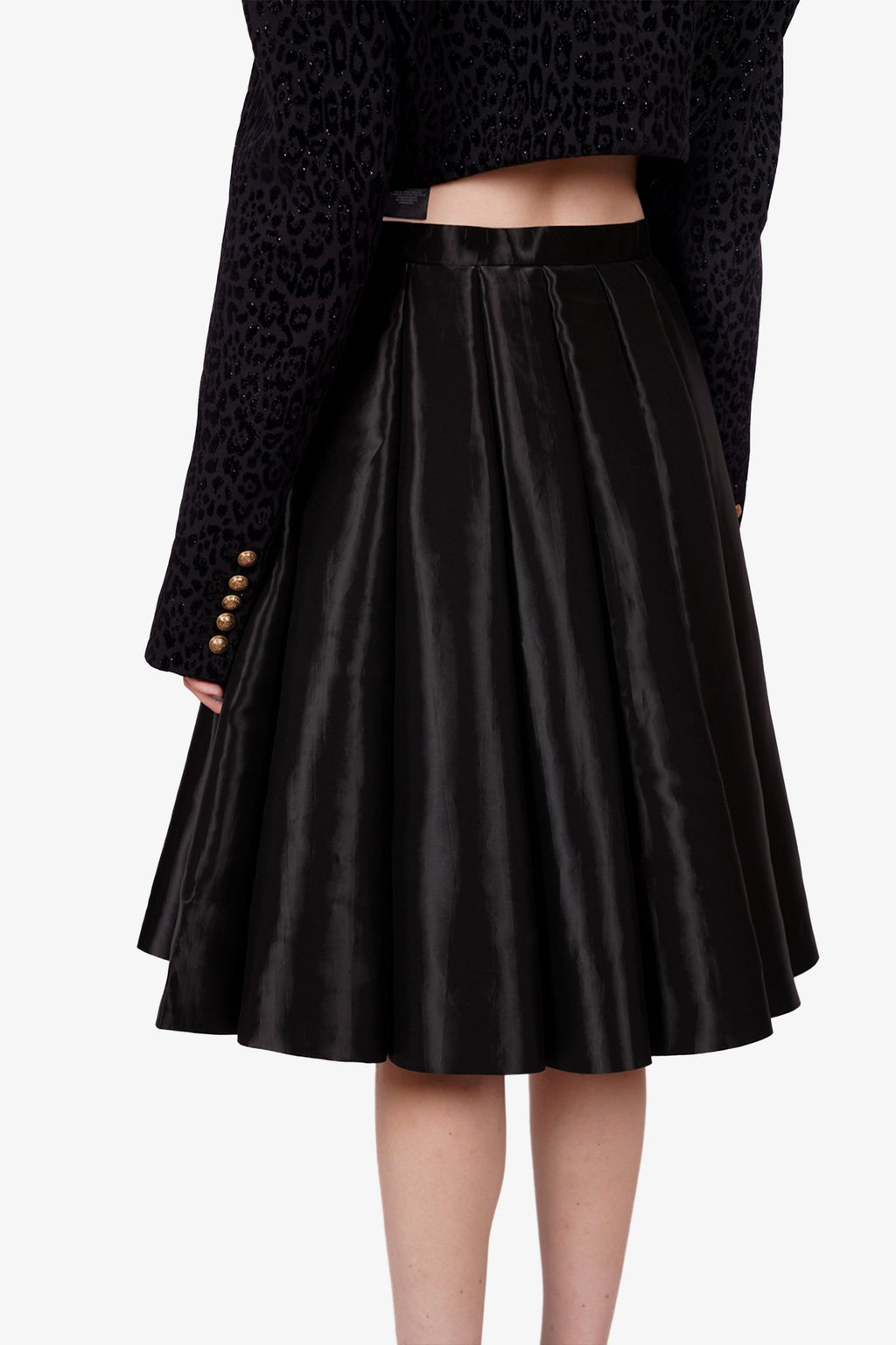 Comme des Garcons Shiny Black Pleated Skirt Size M