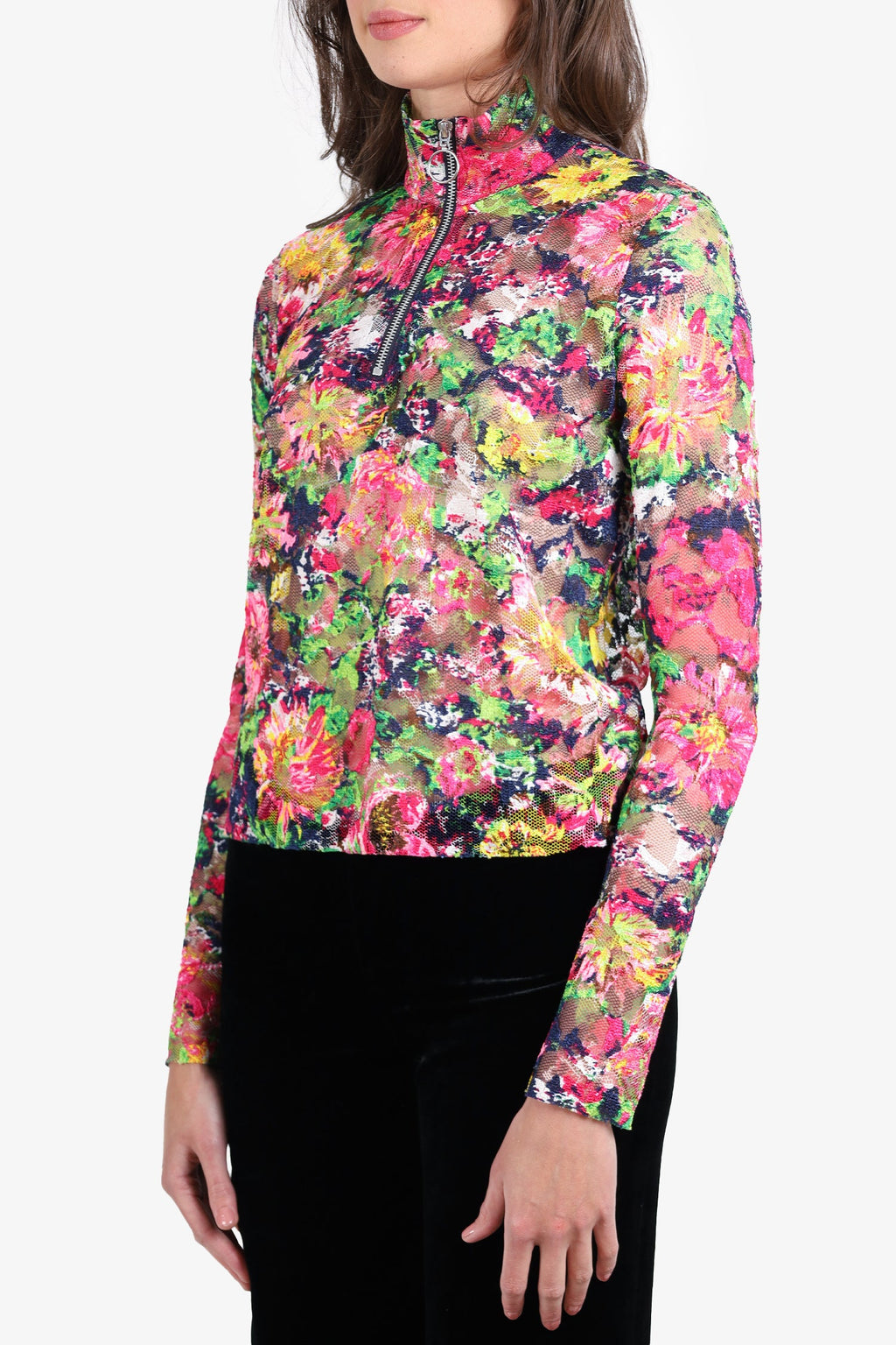Marques/Almeida Multicolor Floral Lace Top Size L
