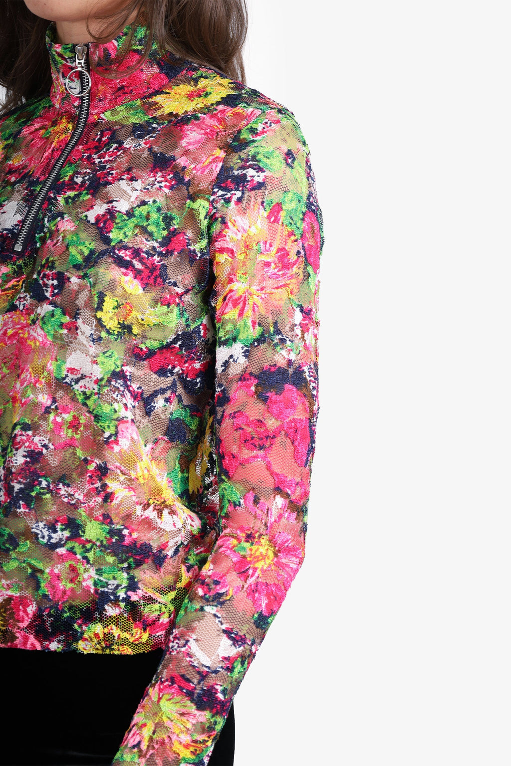 Marques/Almeida Multicolor Floral Lace Top Size L
