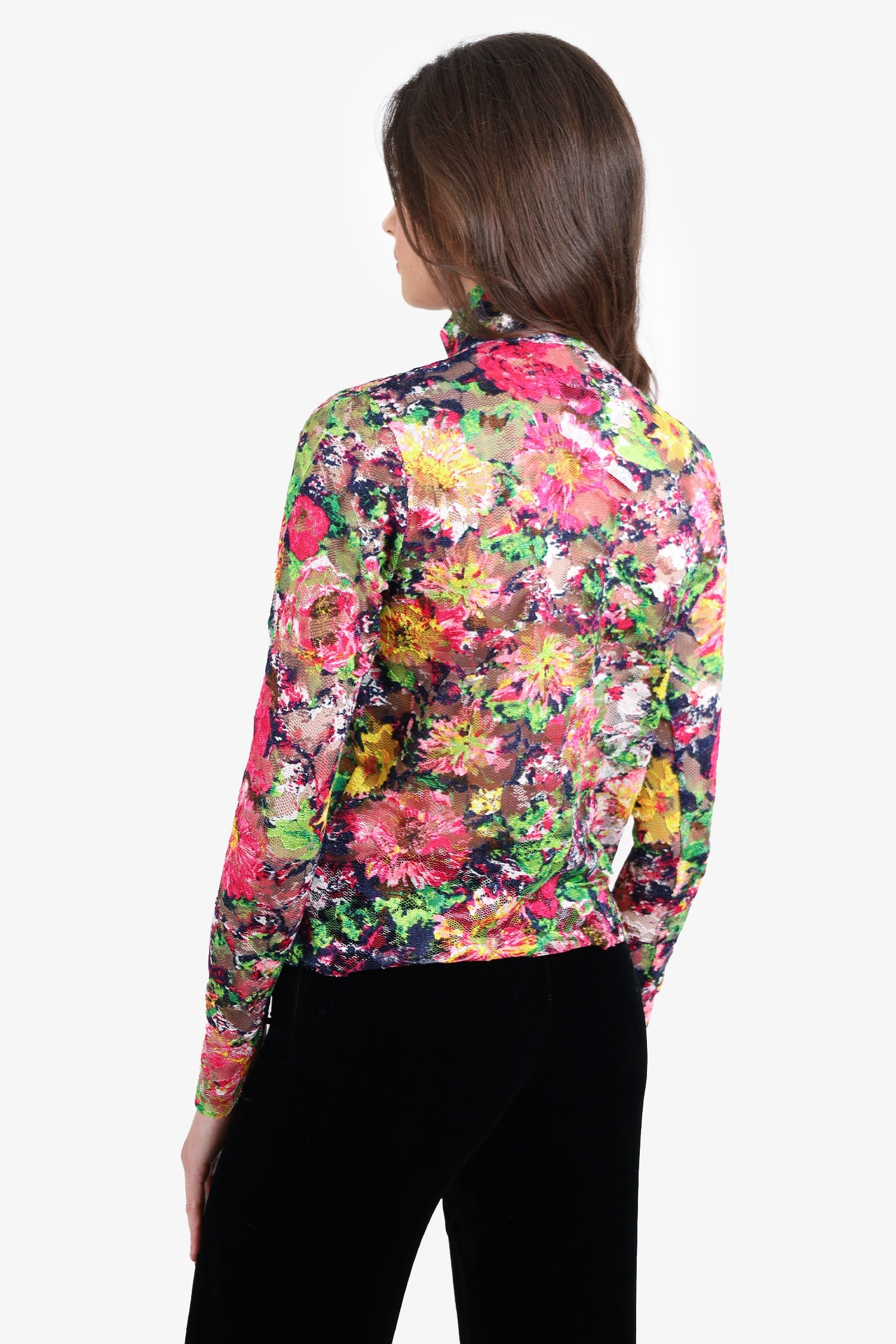 Marques/Almeida Multicolor Floral Lace Top Size L
