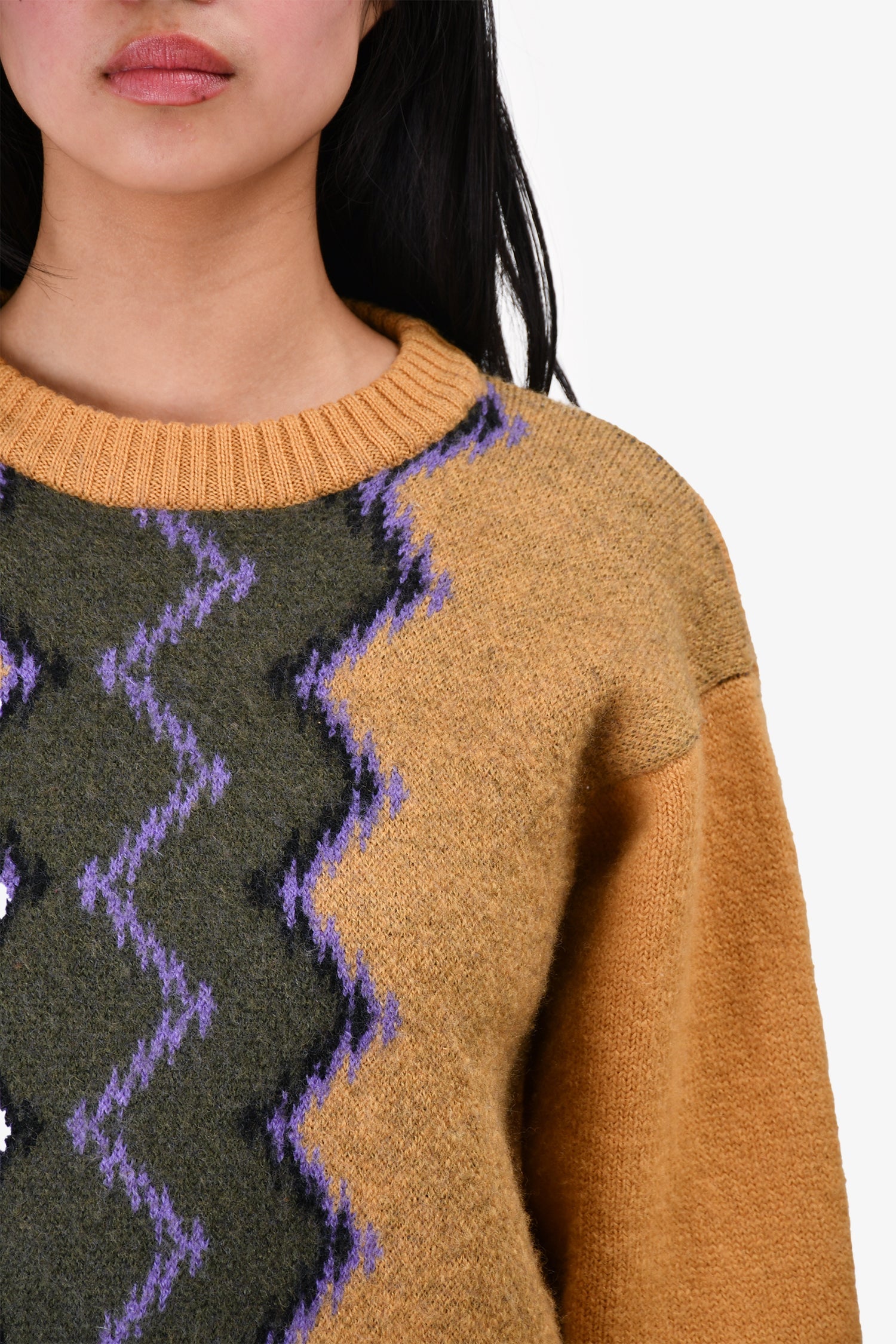Saint Laurent Vintage Yellow/Purple Wool Sweater Size M