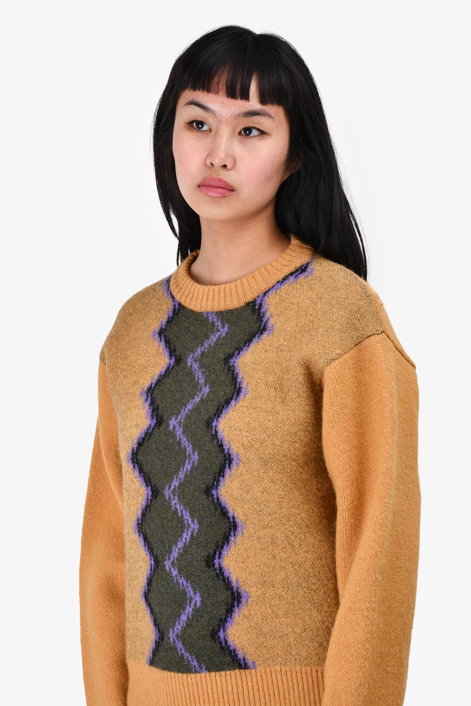 Saint Laurent Vintage Yellow/Purple Wool Sweater Size M