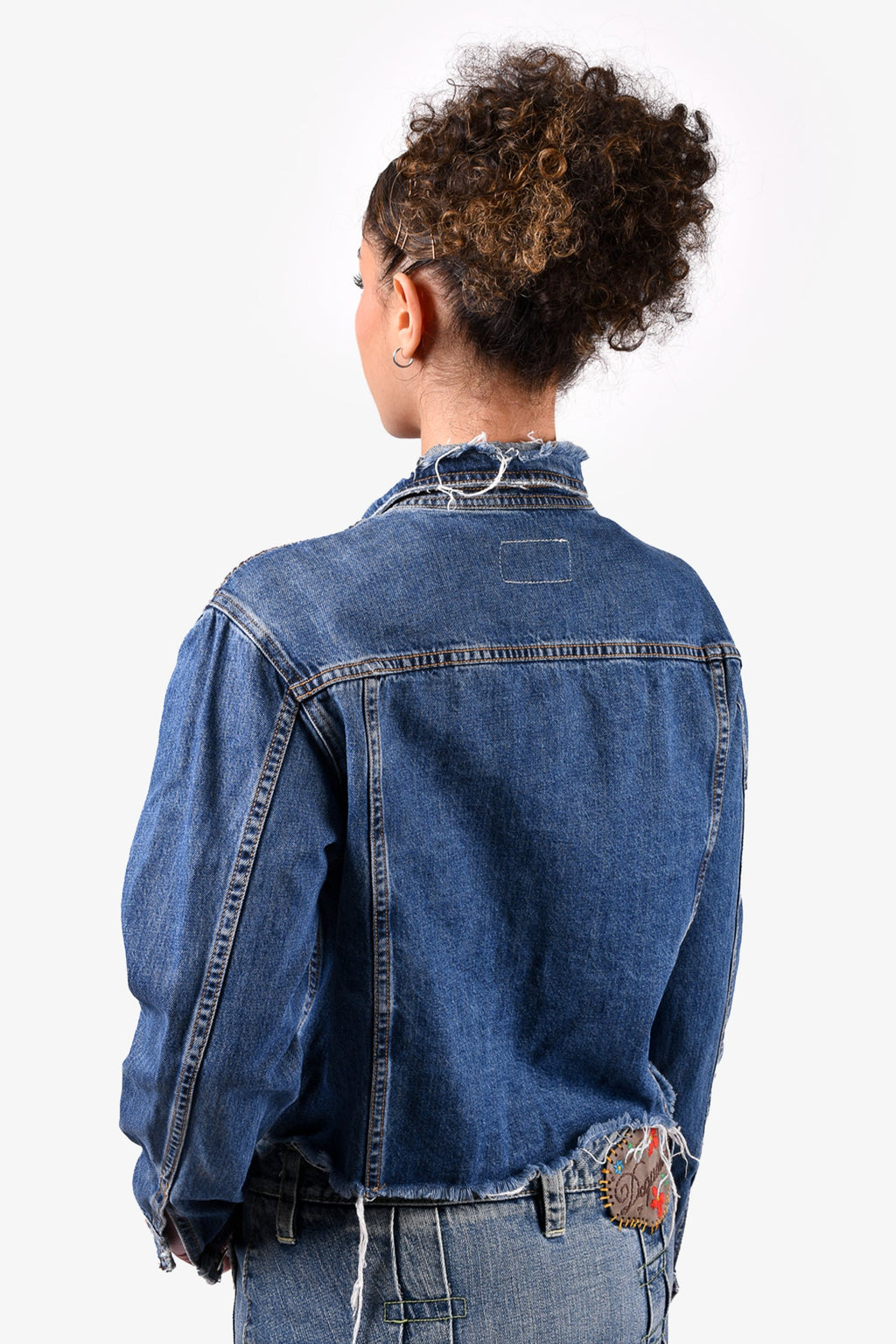 Rag & Bone Blue Distressed Denim Cropped Jacket Size XS