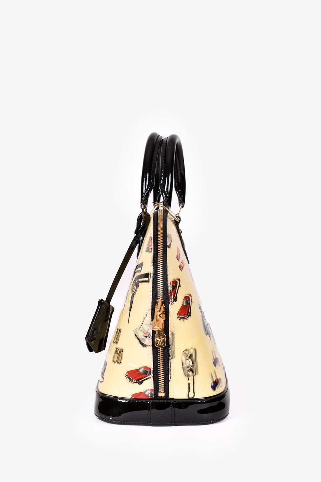 Louis Vuitton 2015 Cream Patent Leather Vernis Stickers Alma PM Bag