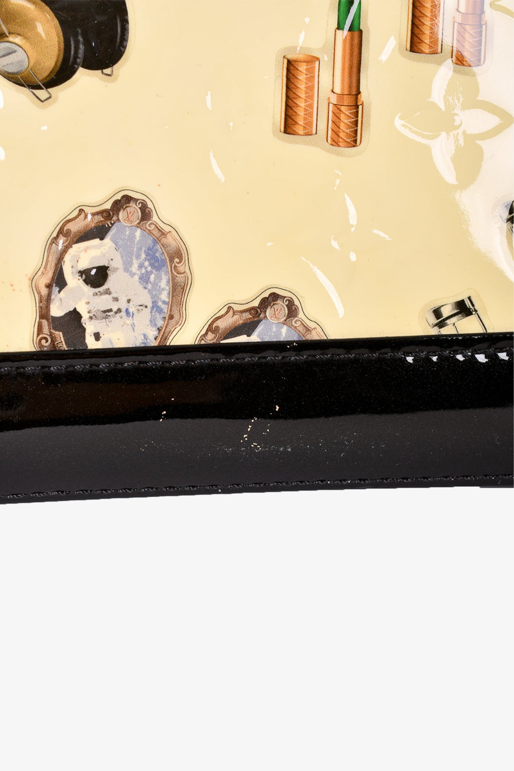 Louis Vuitton 2015 Cream Patent Leather Vernis Stickers Alma PM Bag
