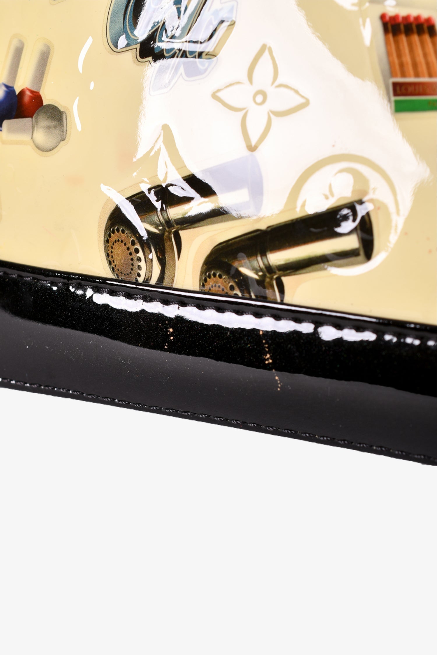 Louis Vuitton 2015 Cream Patent Leather Vernis Stickers Alma PM Bag