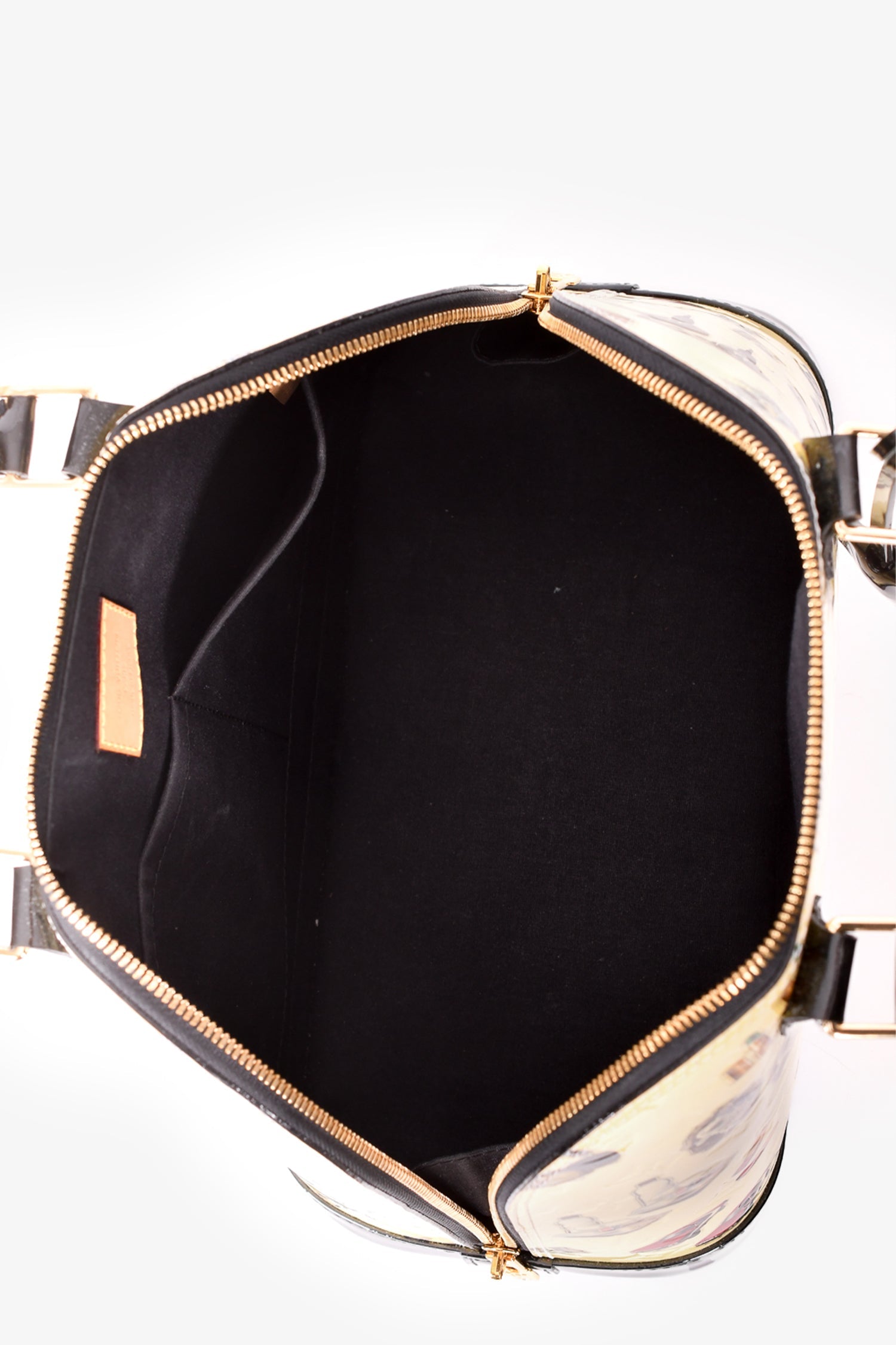 Louis Vuitton 2015 Cream Patent Leather Vernis Stickers Alma PM Bag
