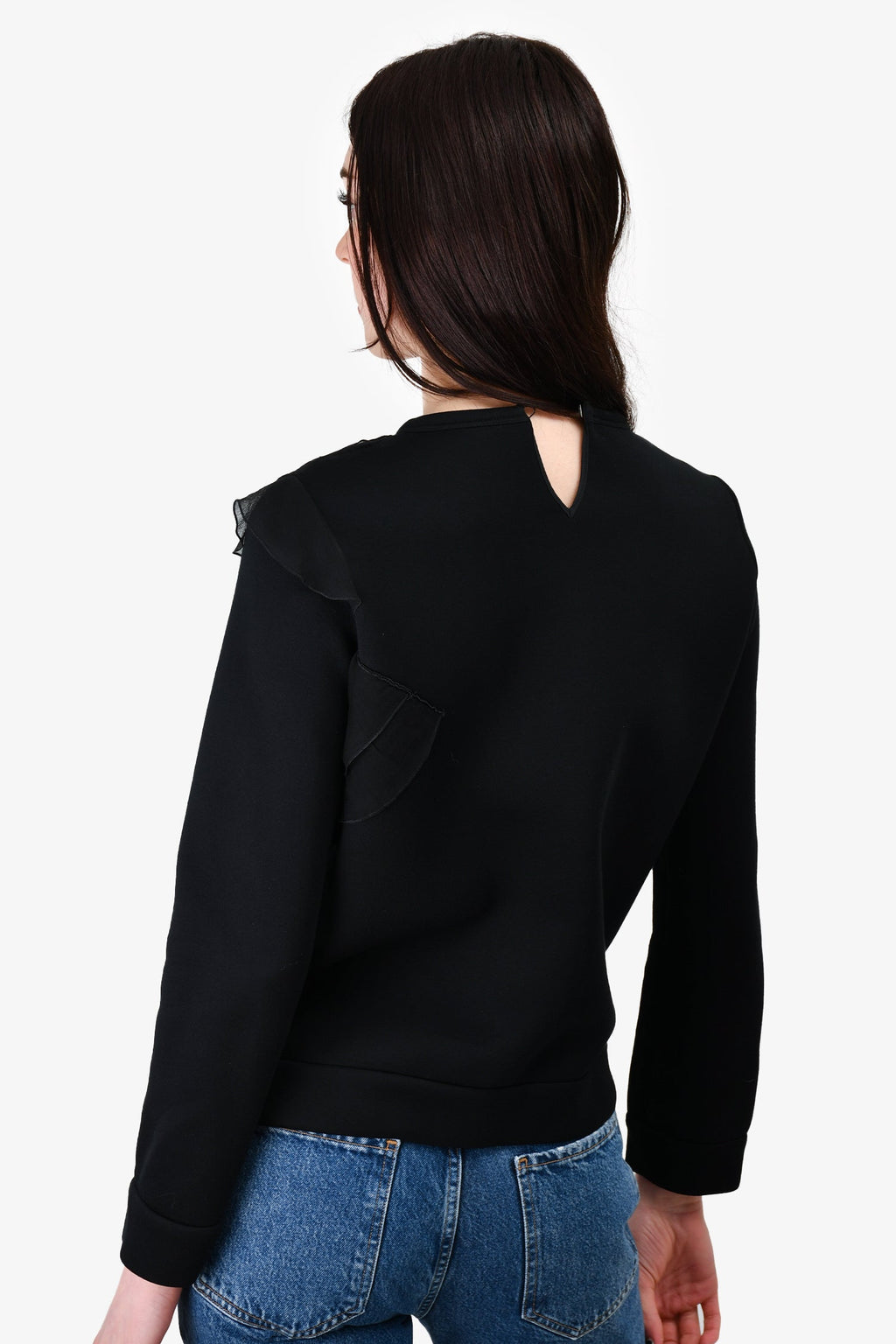 N. 21 Black Shoulder Ruffle Detail Sweater Size 40