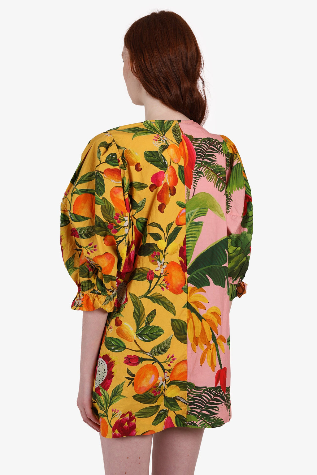 Farm Rio Multicolor Floral Print Puff Sleeve Mini Dress Size S