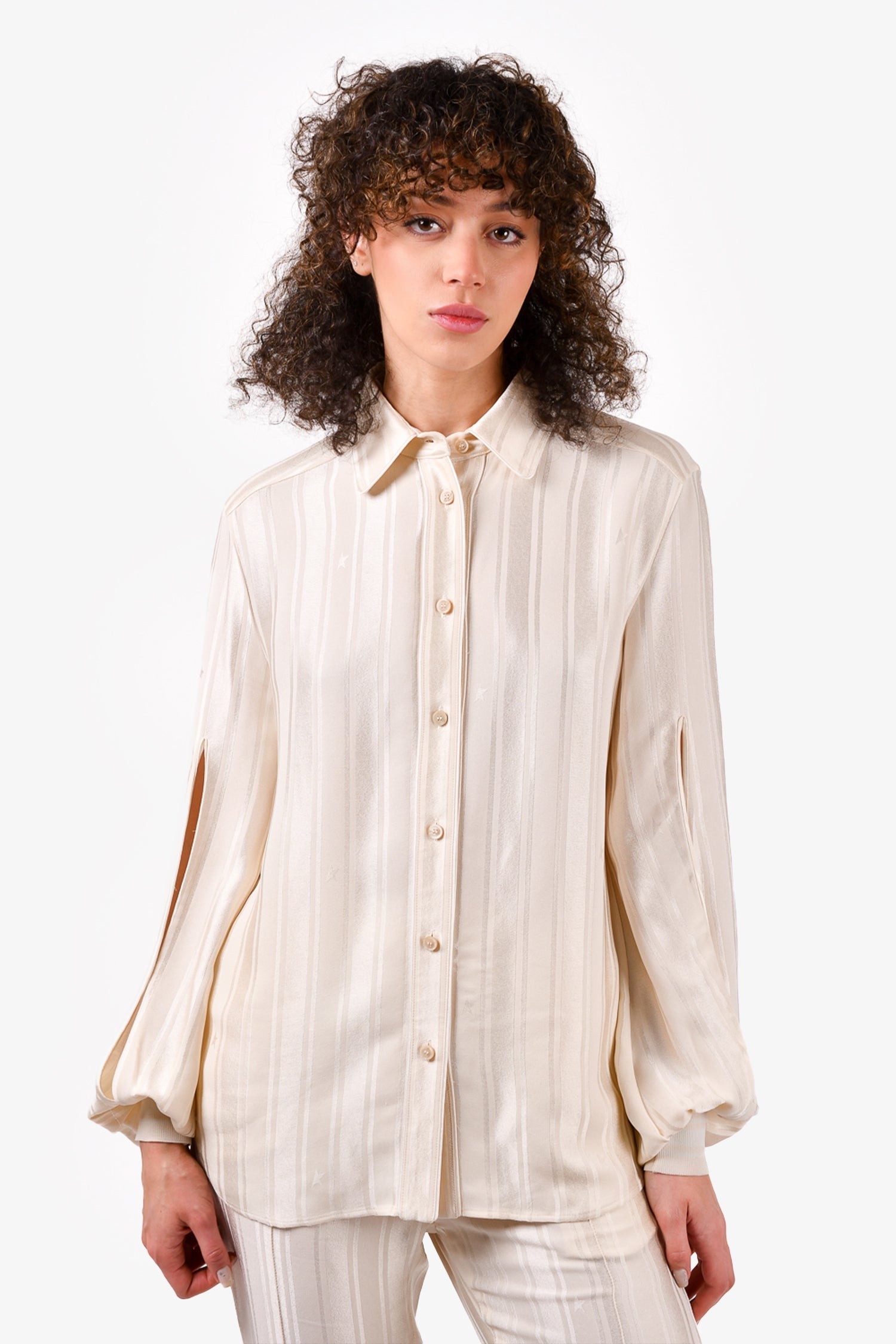 Golden Goose Deluxe Brand Cream Striped Shirt + Pants Set Size S