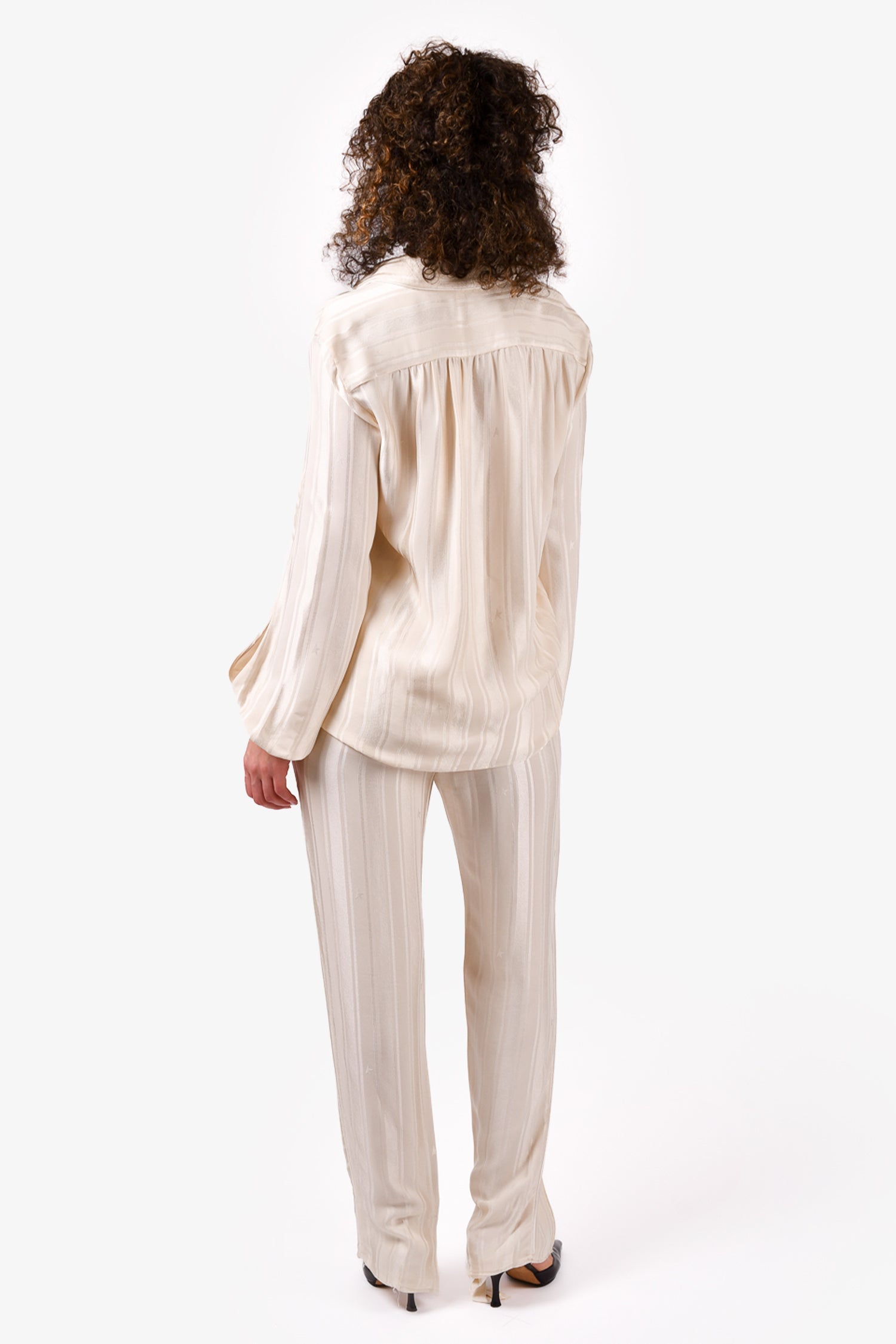 Golden Goose Deluxe Brand Cream Striped Shirt + Pants Set Size S