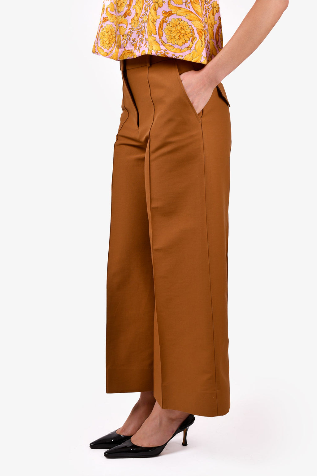 VVB Victoria Beckham Brown Wide Legged Pants Size 4