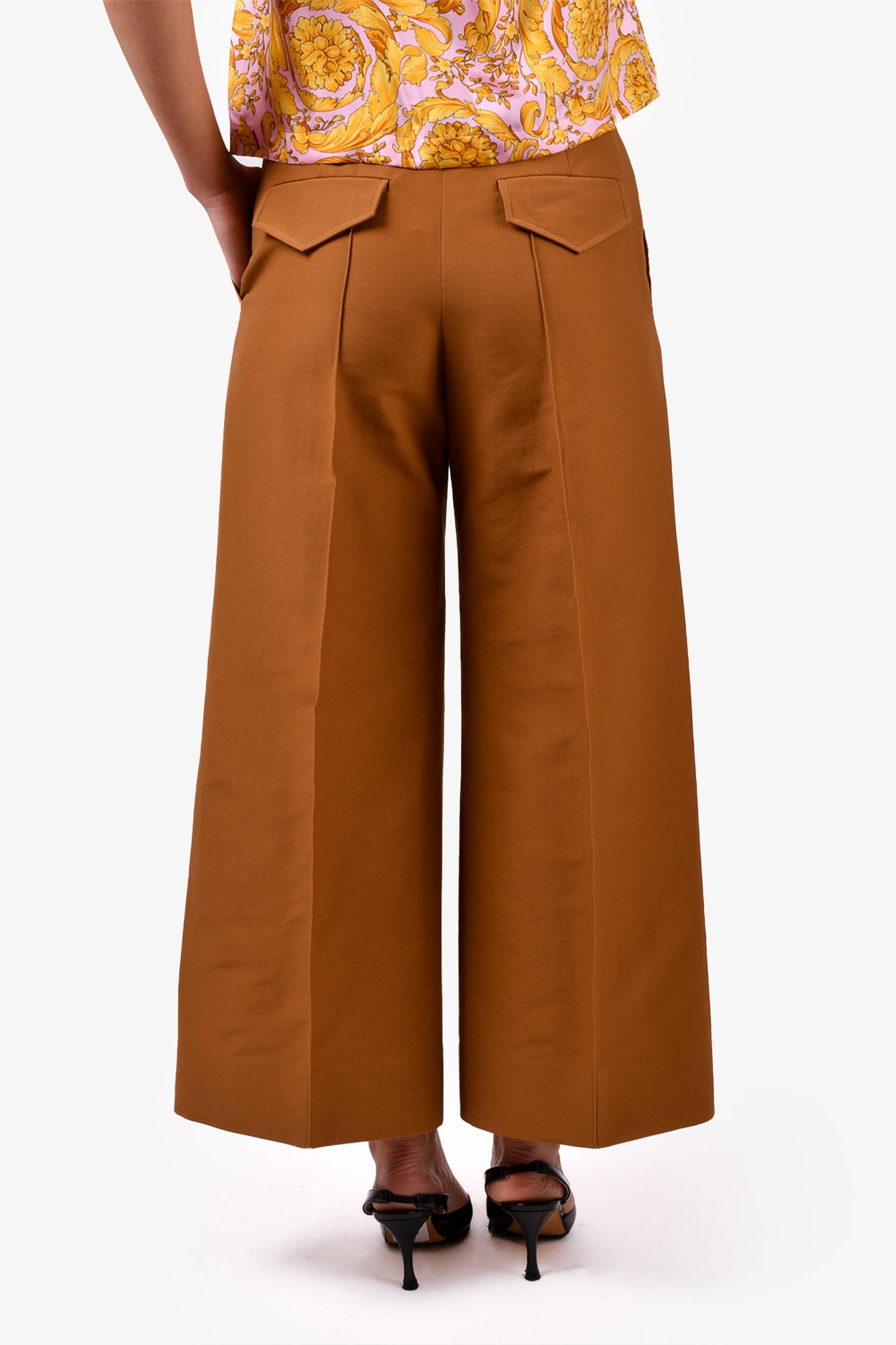 VVB Victoria Beckham Brown Wide Legged Pants Size 4