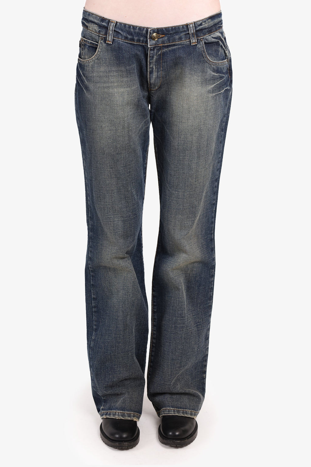 Just Cavalli Blue Denim Low-Rise Wide Leg Jeans Size 32