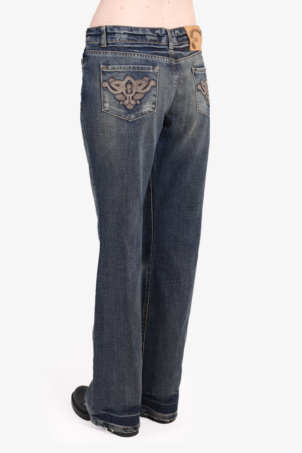 Just Cavalli Blue Denim Low-Rise Wide Leg Jeans Size 32