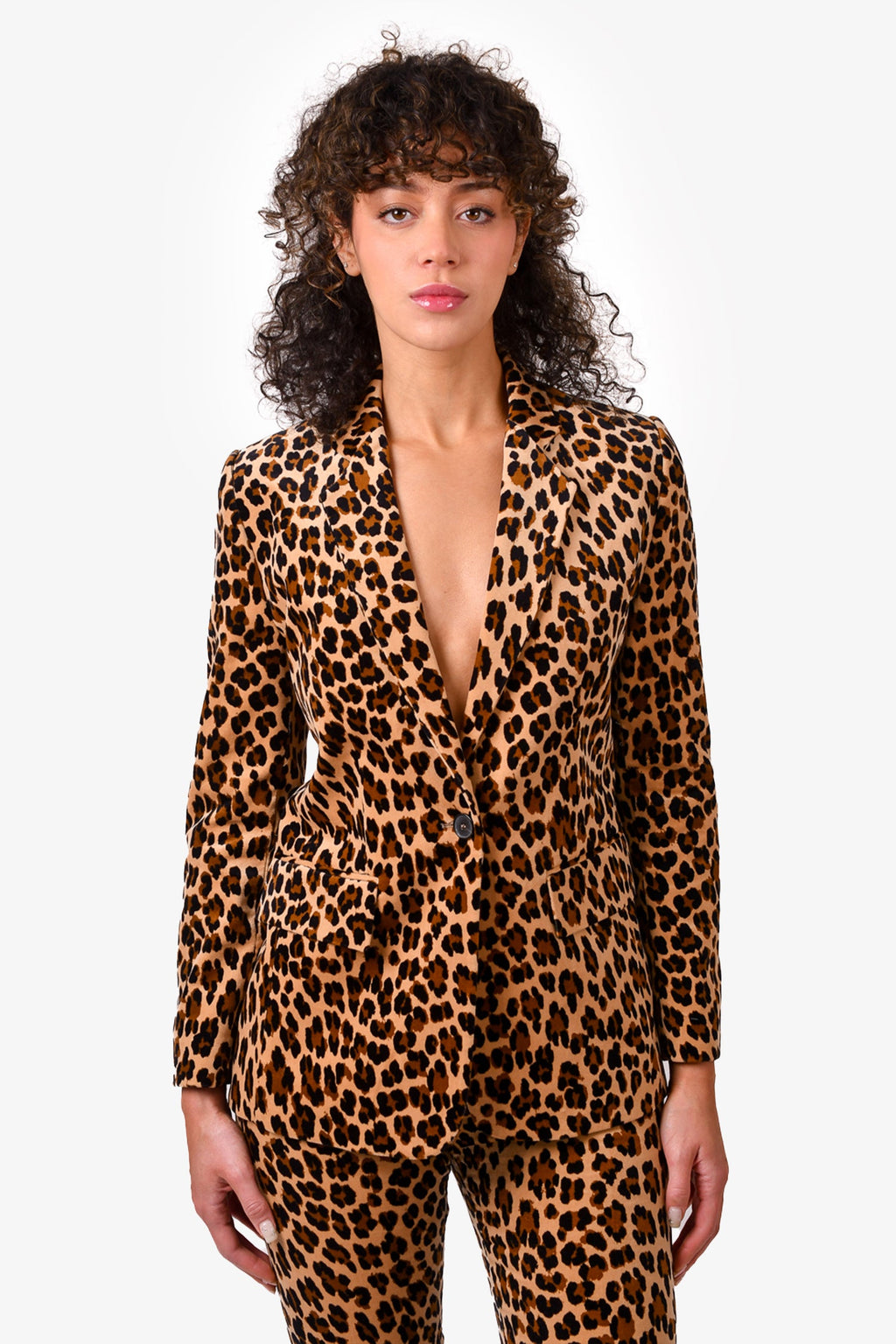 Frame Brown Cheetah Print Blazer Size S