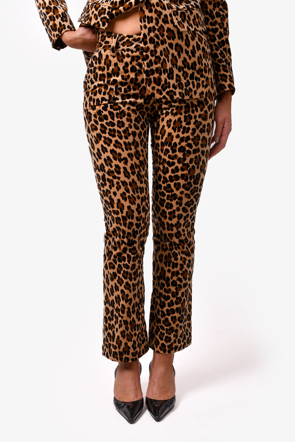 Frame Brown Cheetah Print Trousers Size 0