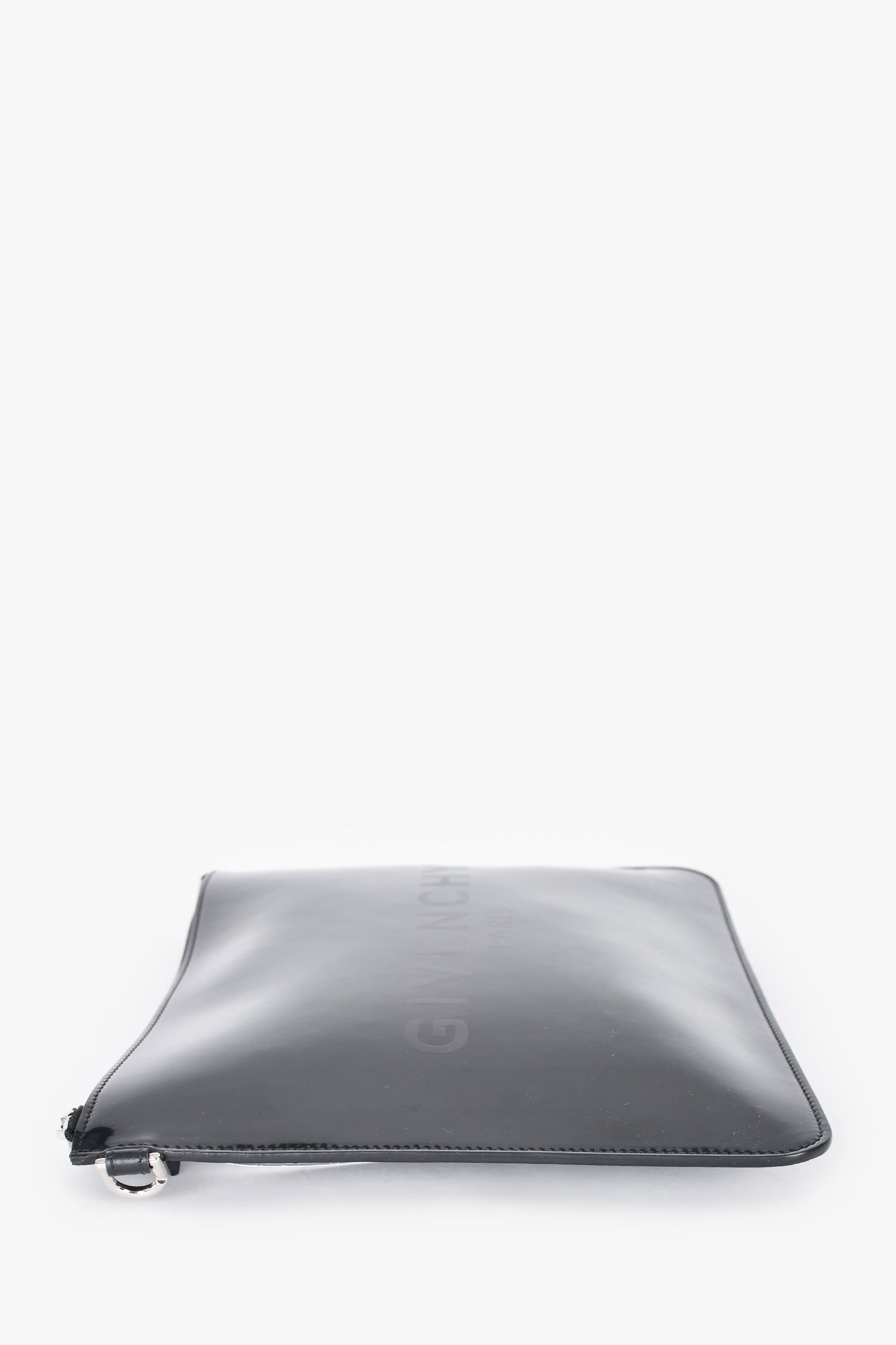 Givenchy Black Iridescent Patent Logo Pouch