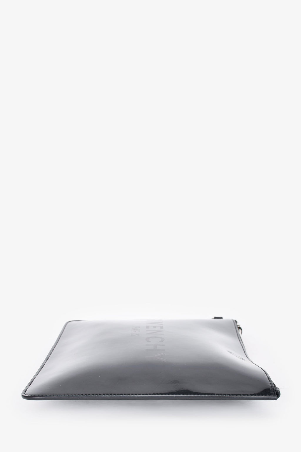 Givenchy Black Iridescent Patent Logo Pouch
