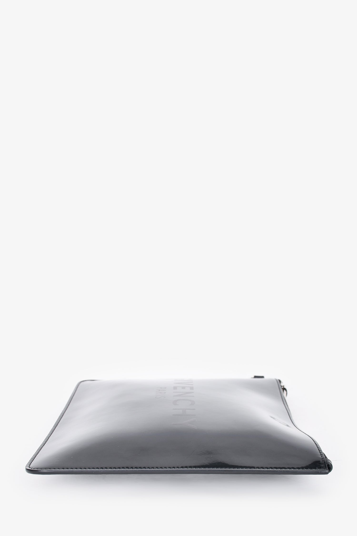 Givenchy Black Iridescent Patent Logo Pouch