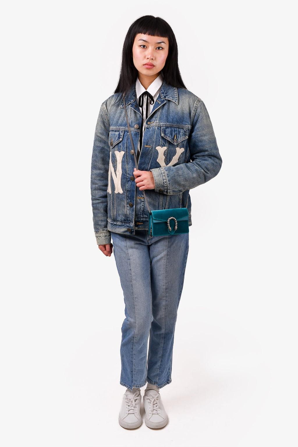 Gucci Teal Velvet Super Mini Dionysus Crossbody