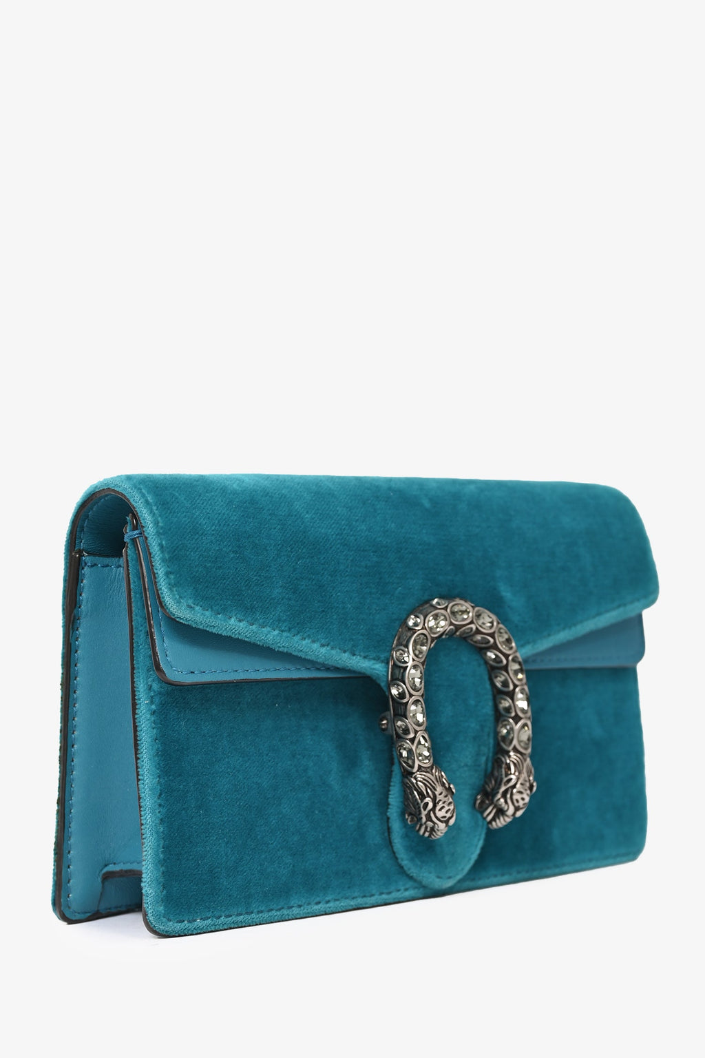 Gucci Teal Velvet Super Mini Dionysus Crossbody