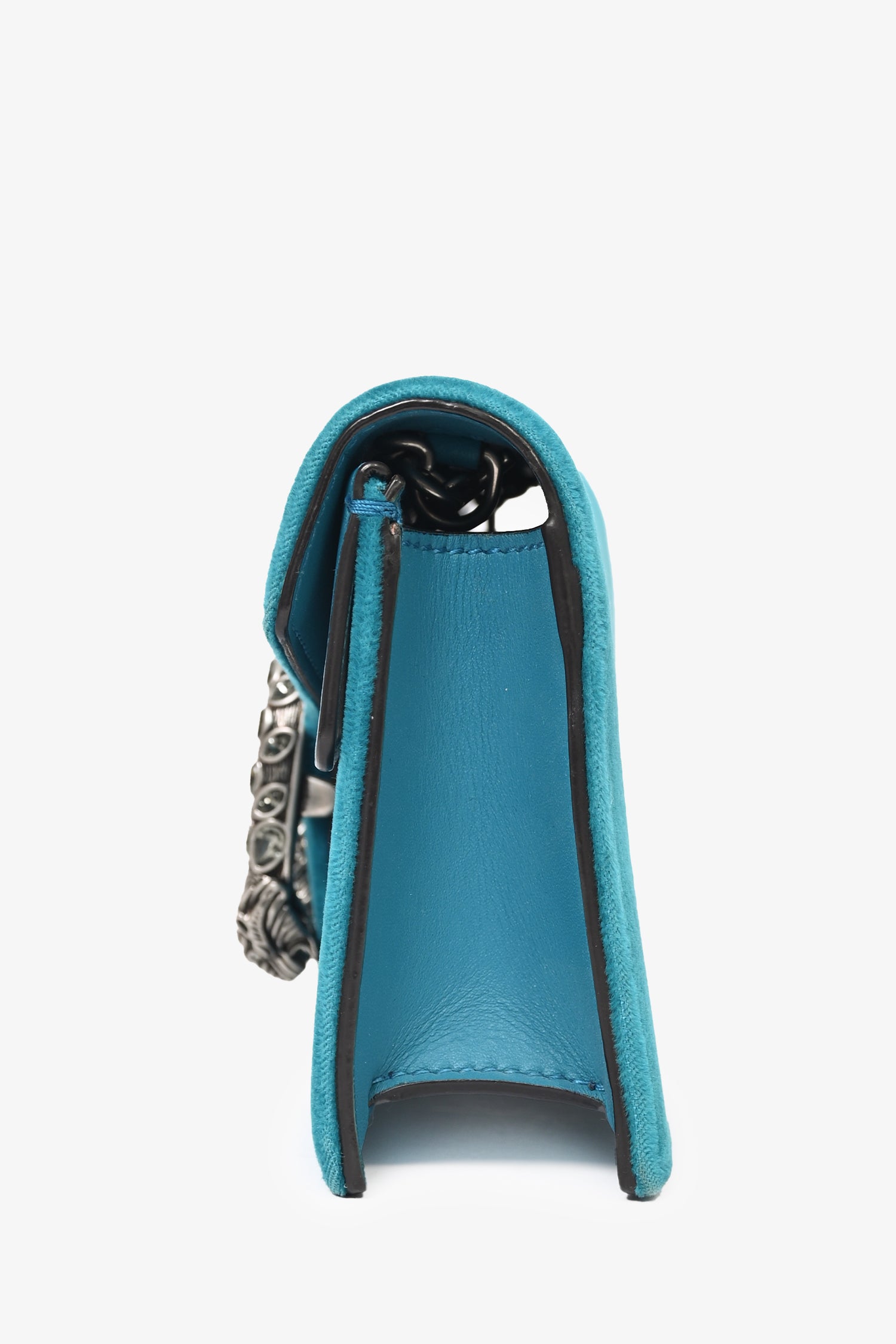 Gucci Teal Velvet Super Mini Dionysus Crossbody
