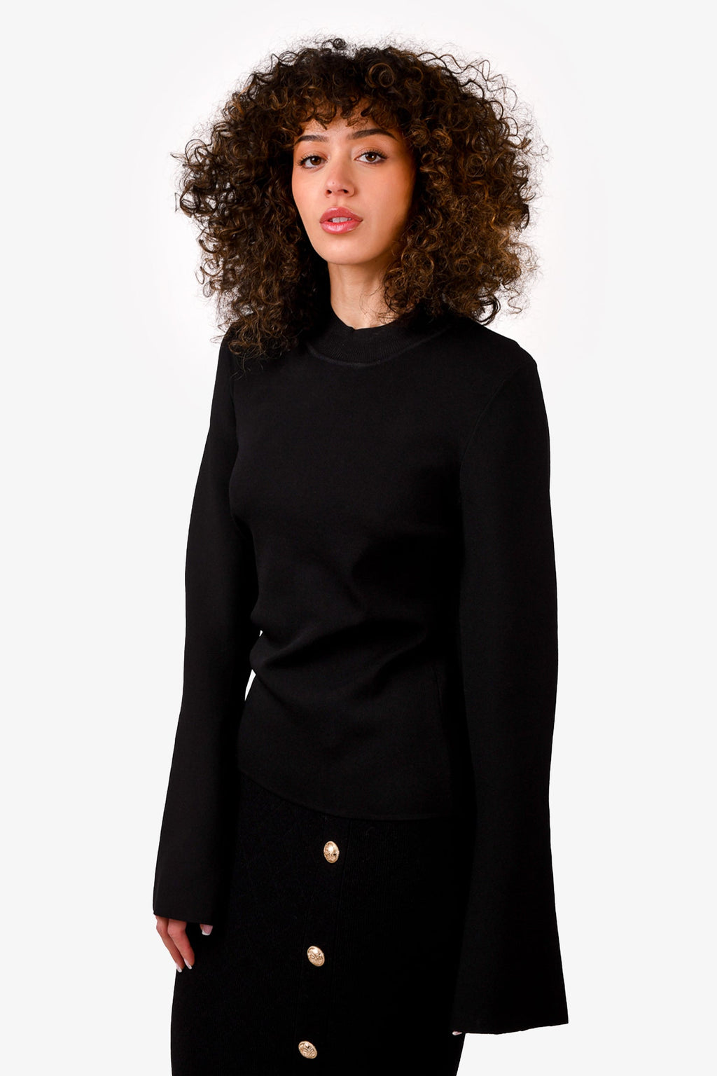Essentiel Antwerp Black Flared Cuff Top Size XL