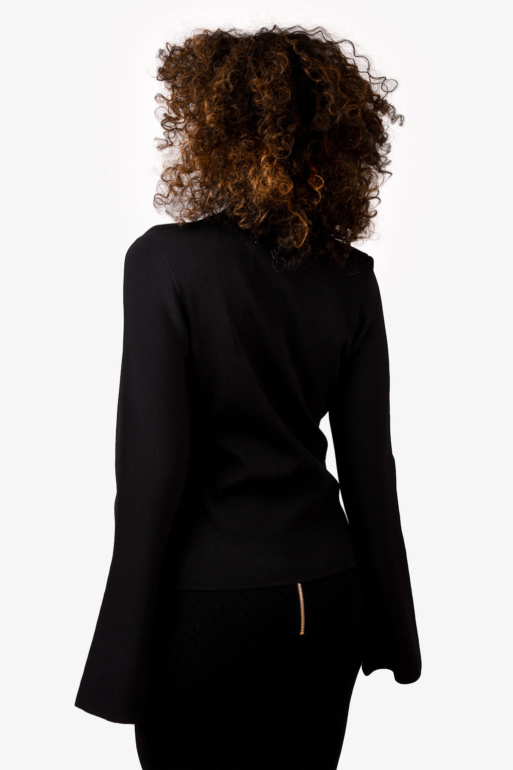 Essentiel Antwerp Black Flared Cuff Top Size XL