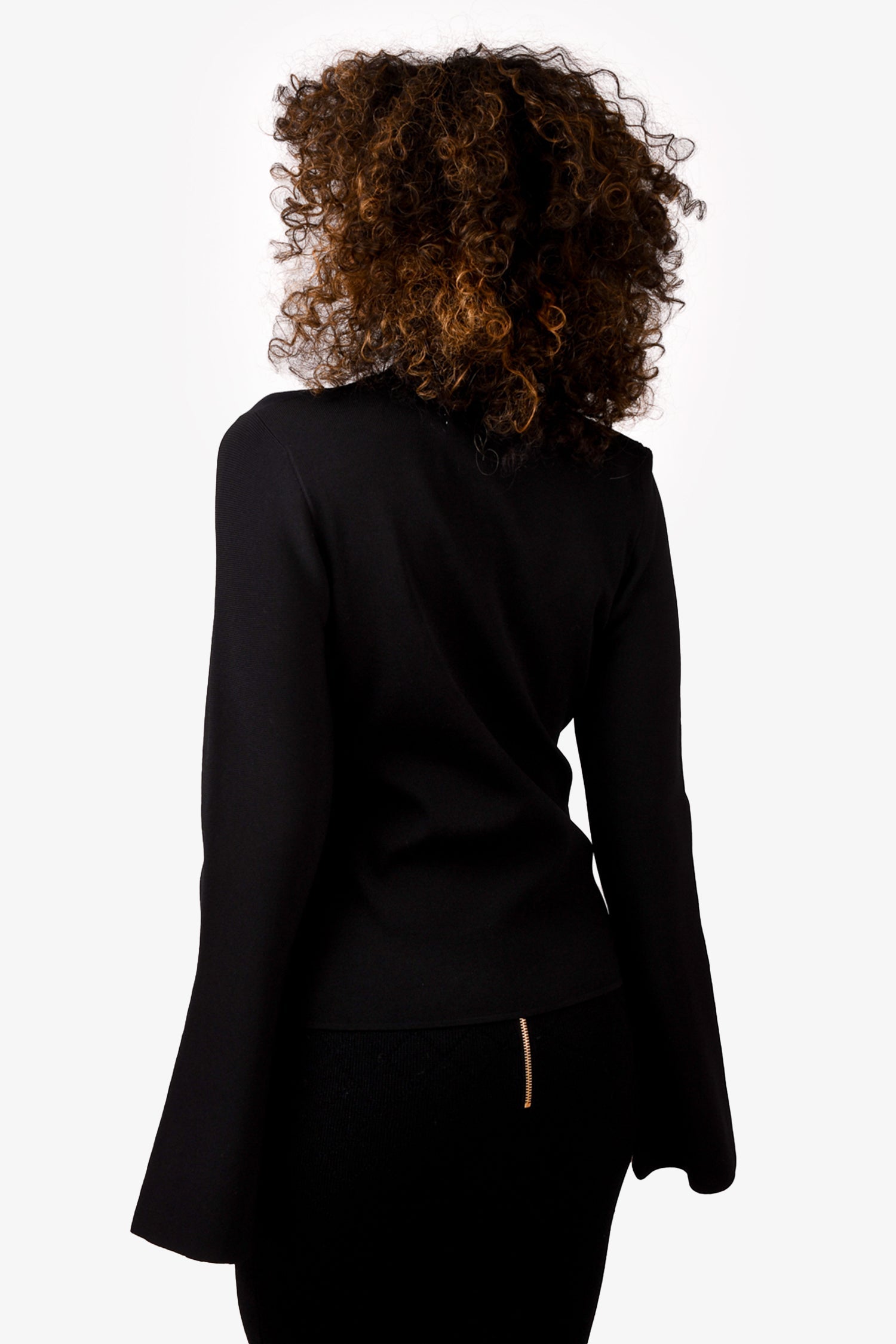 Essentiel Antwerp Black Flared Cuff Top Size XL