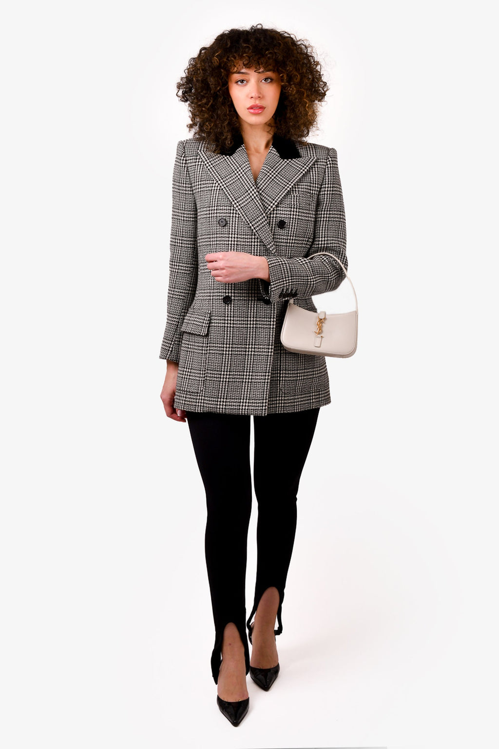 Saint Laurent Grey Leather 5 a 7 Mini Bag