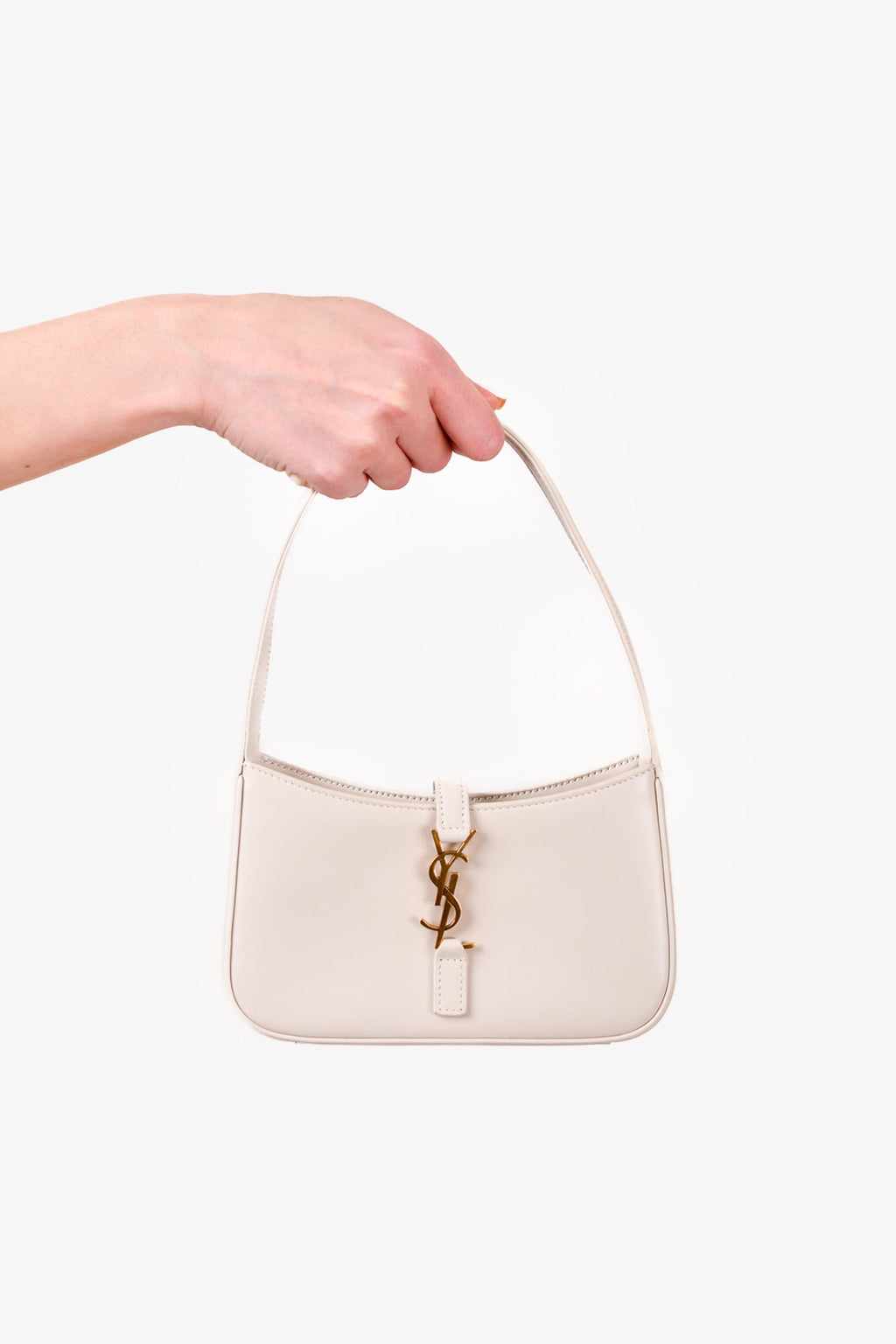 Saint Laurent Grey Leather 5 a 7 Mini Bag