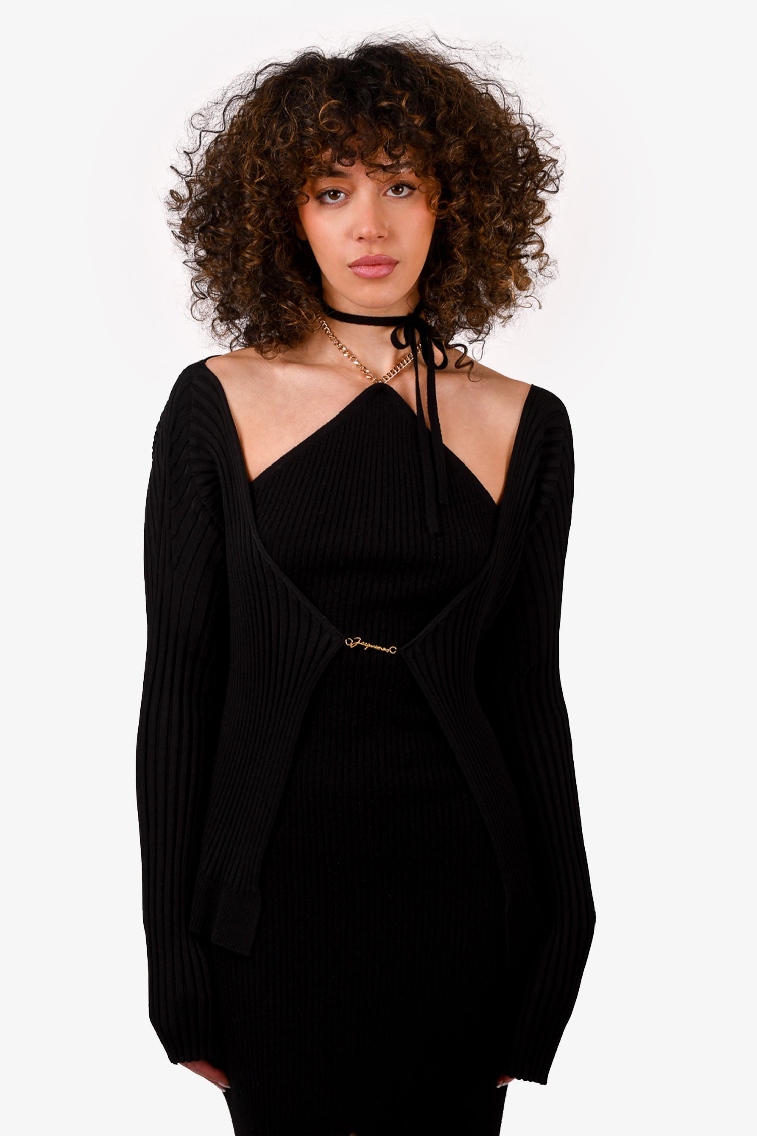 Jacquemus Black Ribbed 'La Maille Pralu Longue' igan Size 44