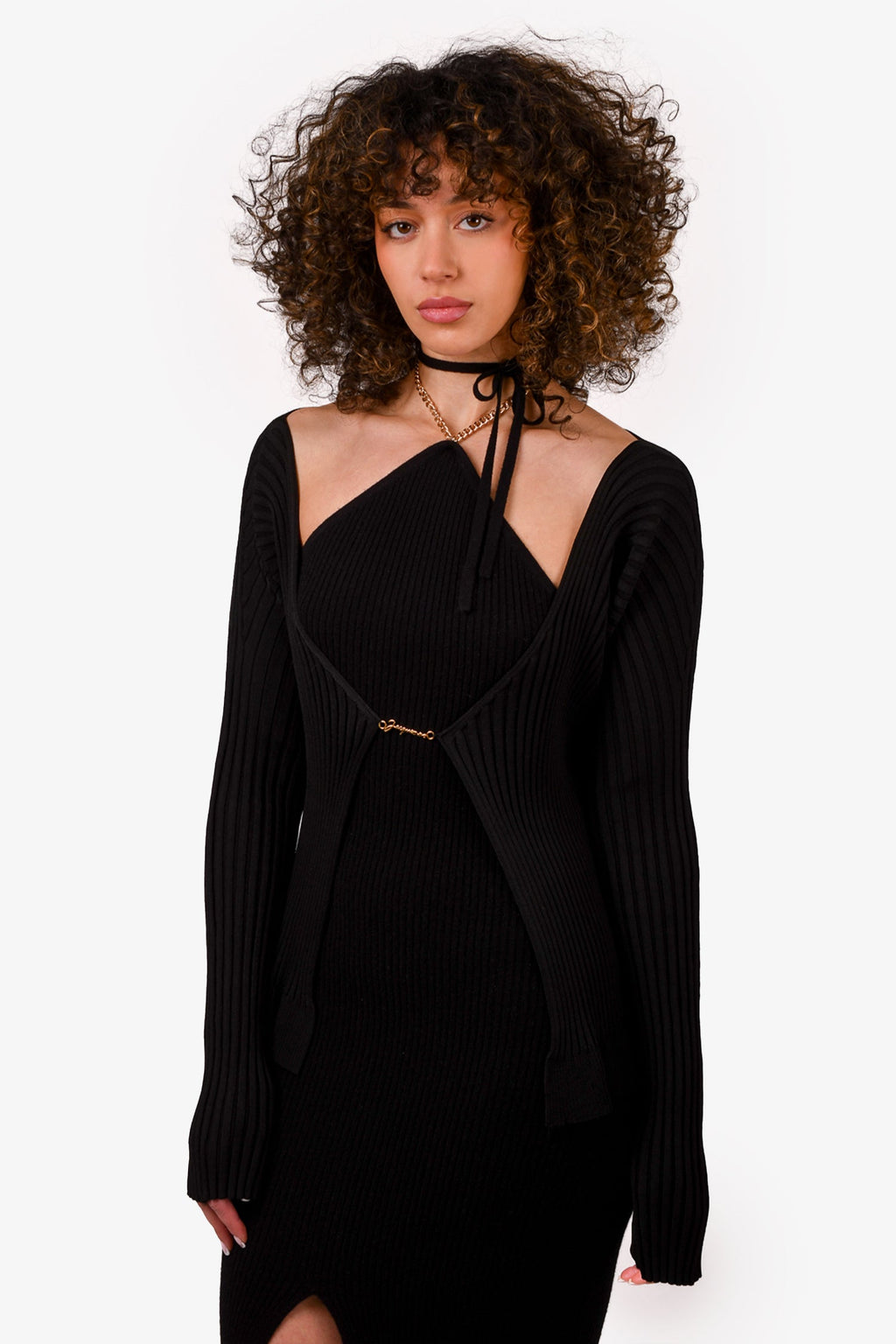 Jacquemus Black Ribbed 'La Maille Pralu Longue' igan Size 44