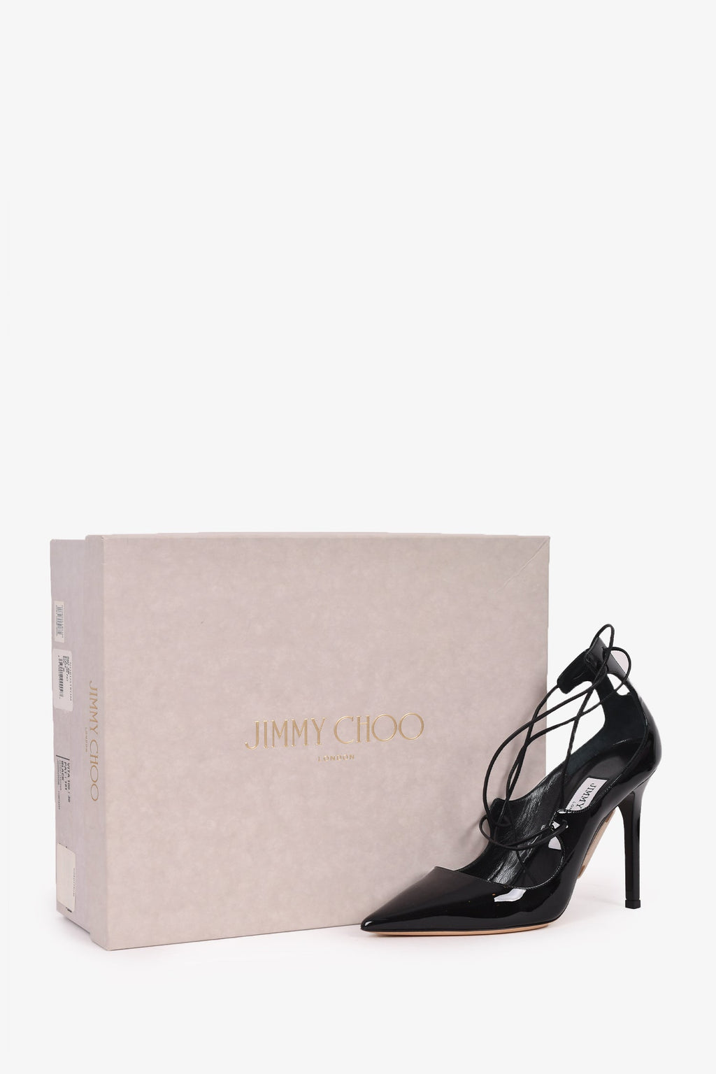 Jimmy Choo Black Patent Leather 'Vita' Heels Size 36