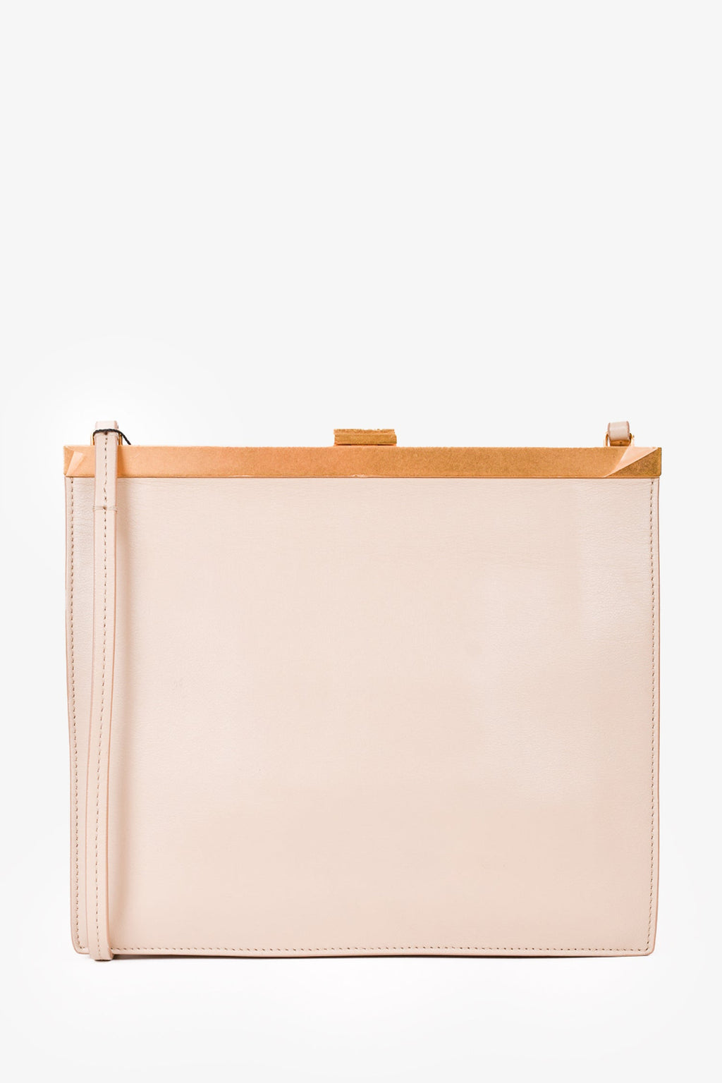Celine 2018 Beige Leather Mini Clasp Crossbody