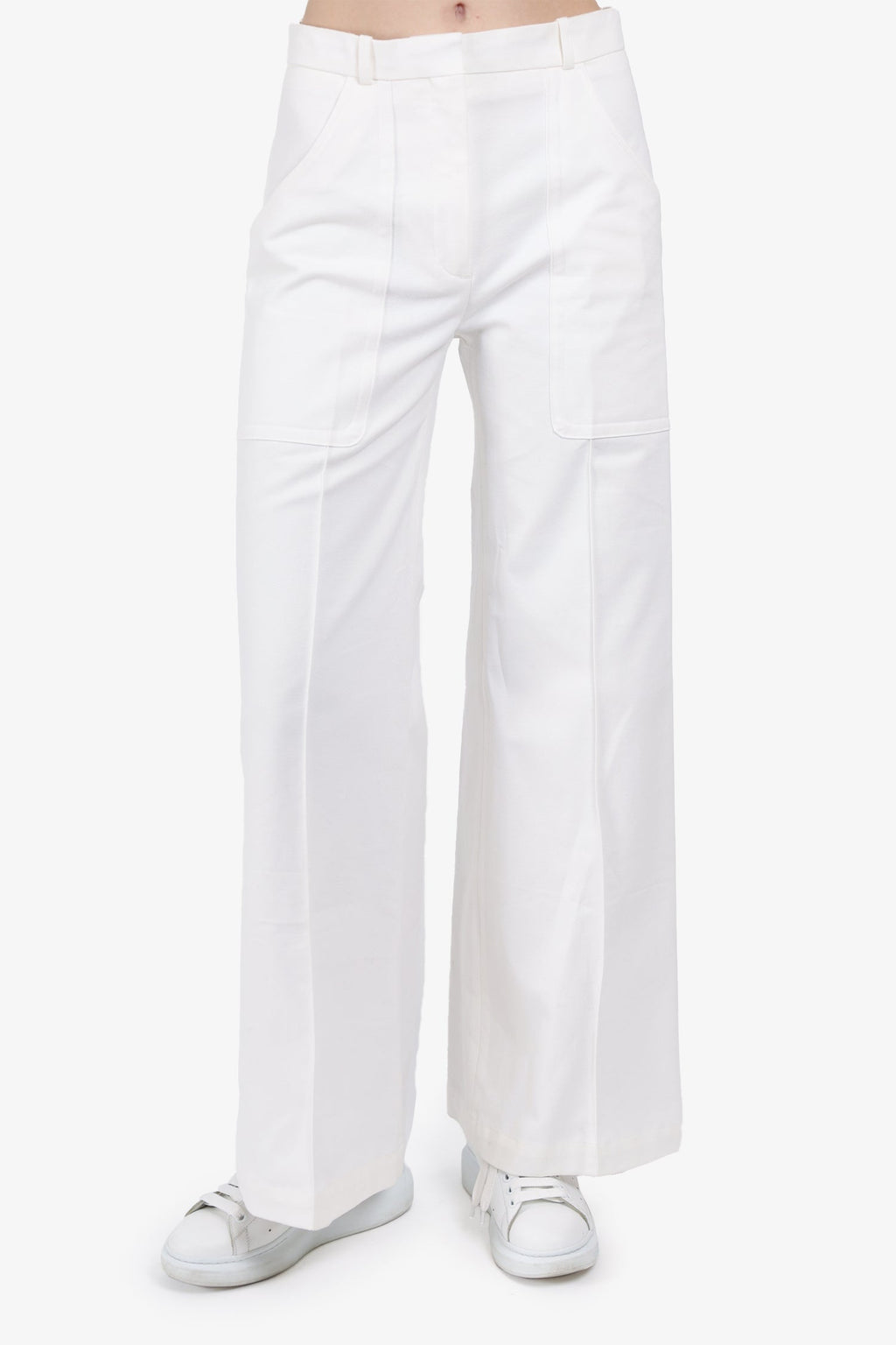 Sandro White Denim Wide Leg Jeans Size 36