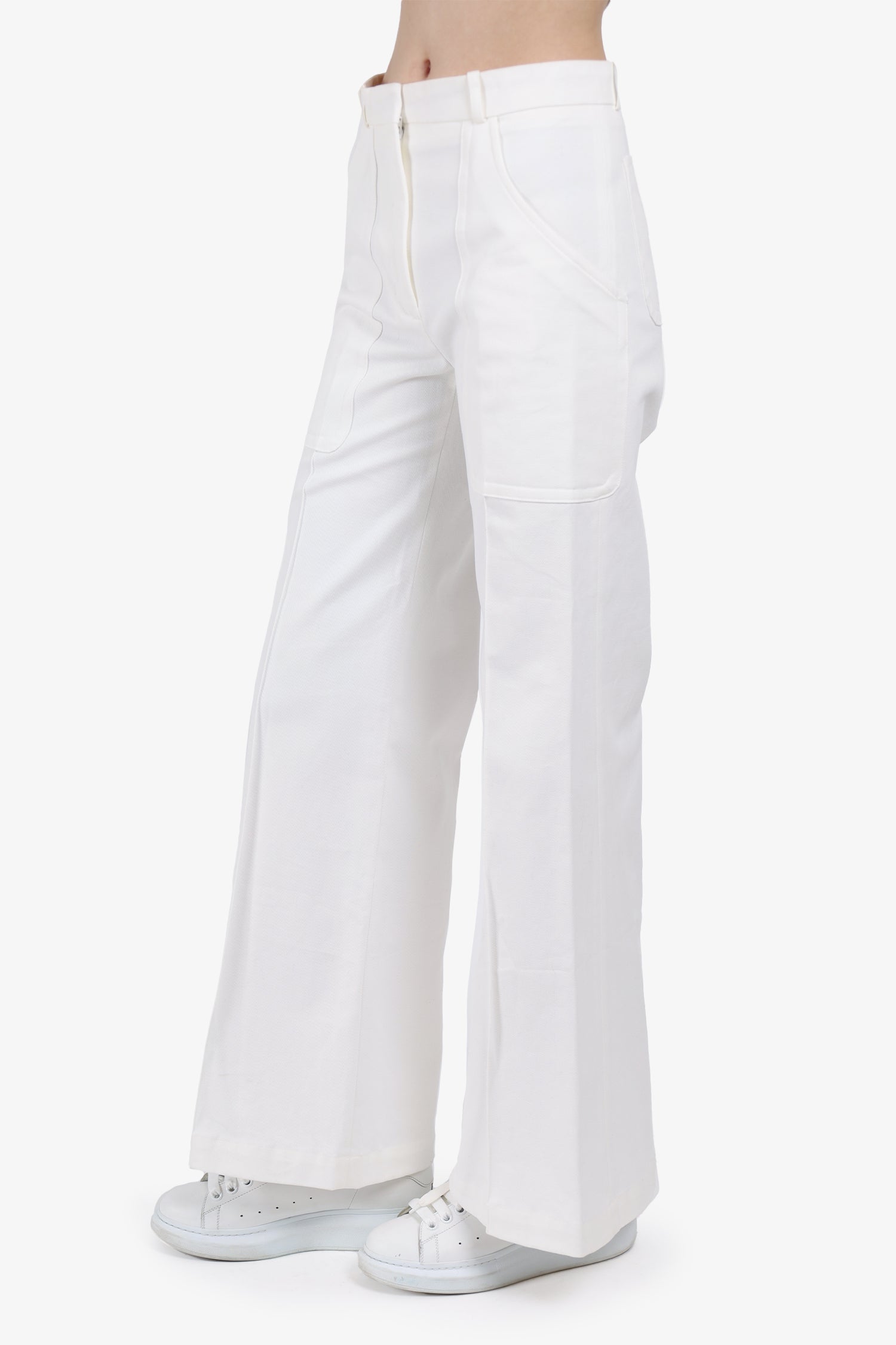 Sandro White Denim Wide Leg Jeans Size 36