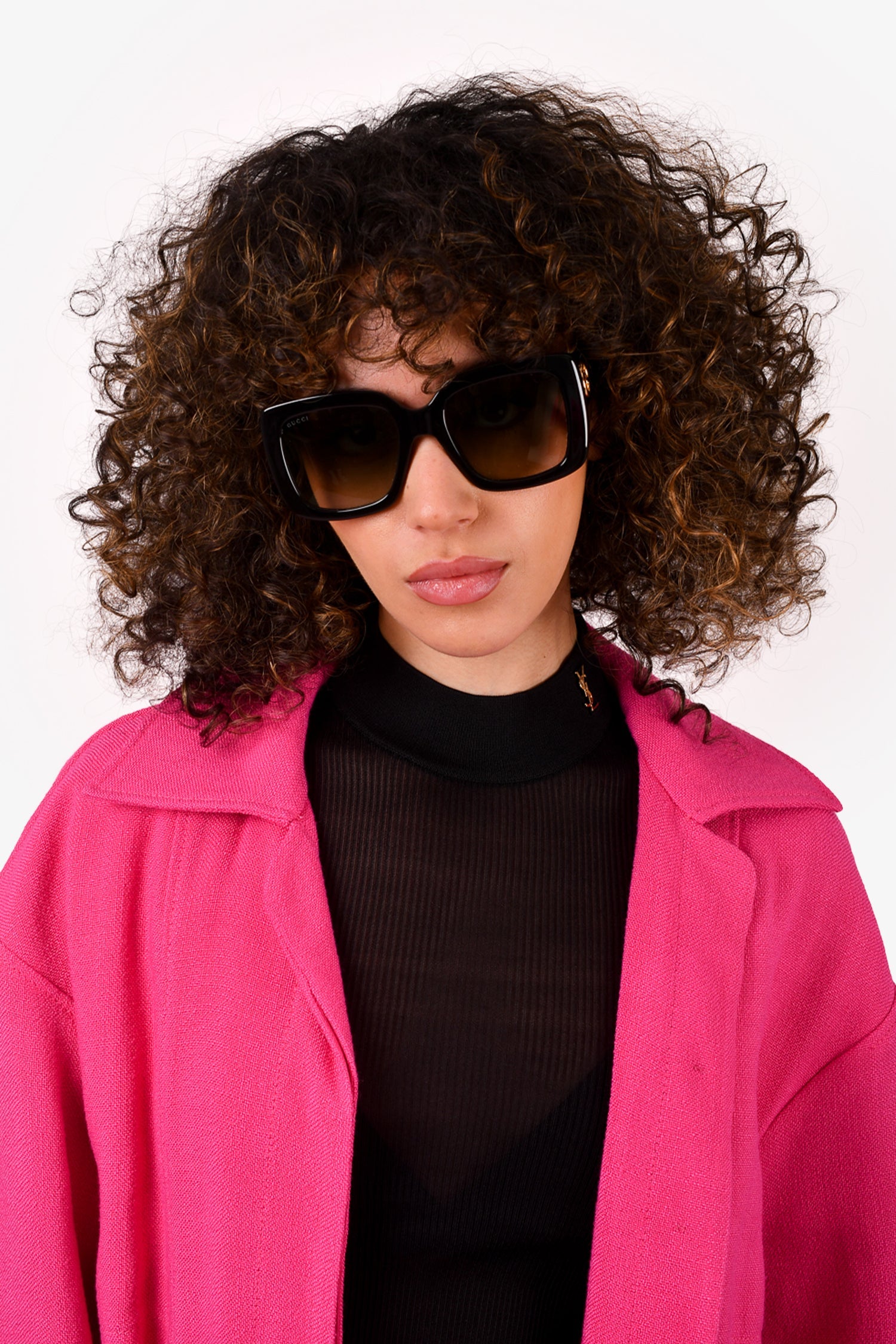 Gucci Black GG Logo Square Frame Sunglasses